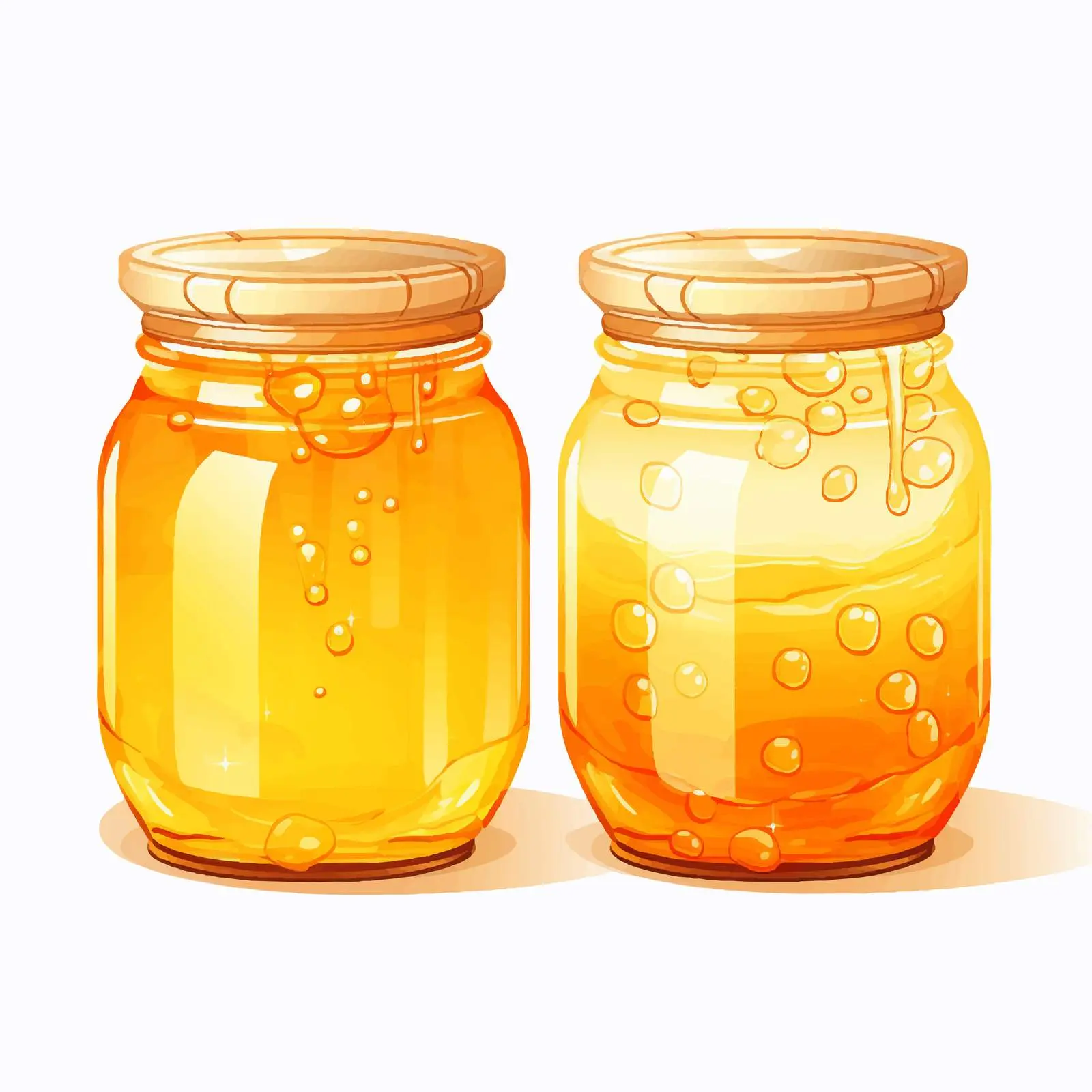 Honey and Orange Juice Jars Vector Illustration – free natural product image from Dotvec