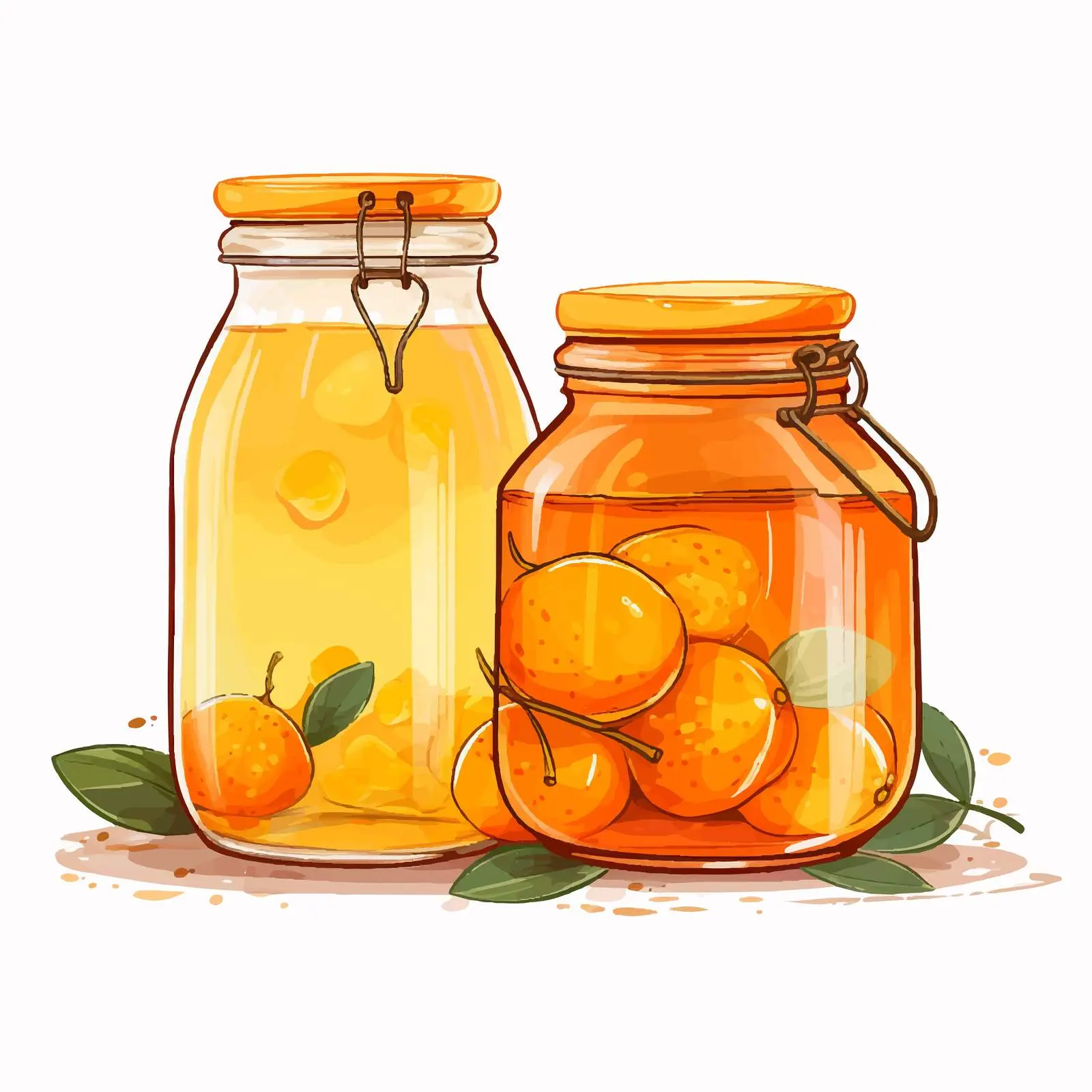 Honey and Orange Juice Jars Background Illustration — free download from Dotvec