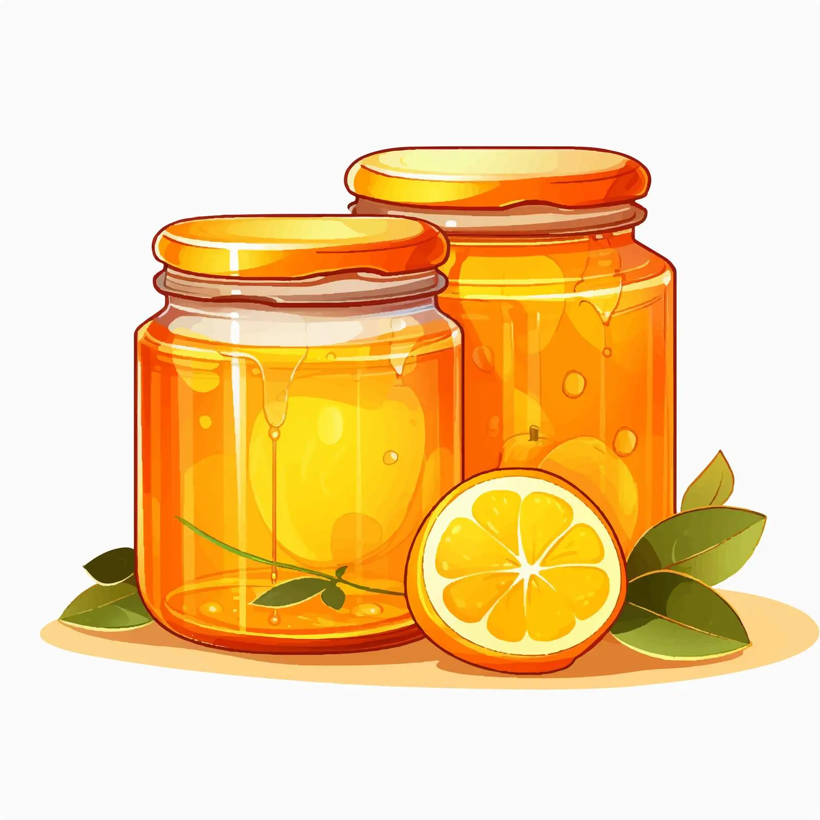 Honey and Orange Juice Jars Background Illustration — free download from Dotvec