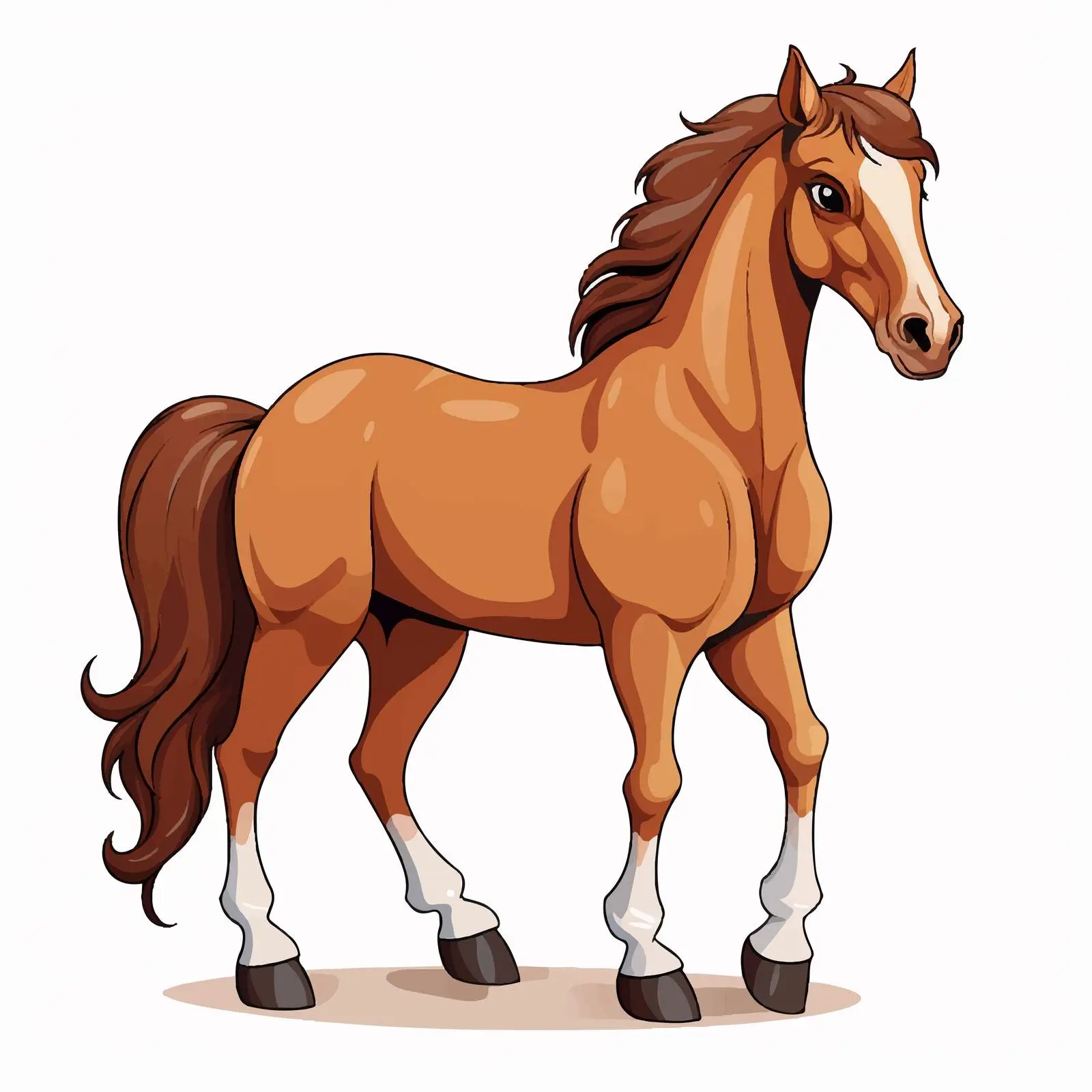 Cartoon Illustration of a Horse on White Background — free download from Dotvec