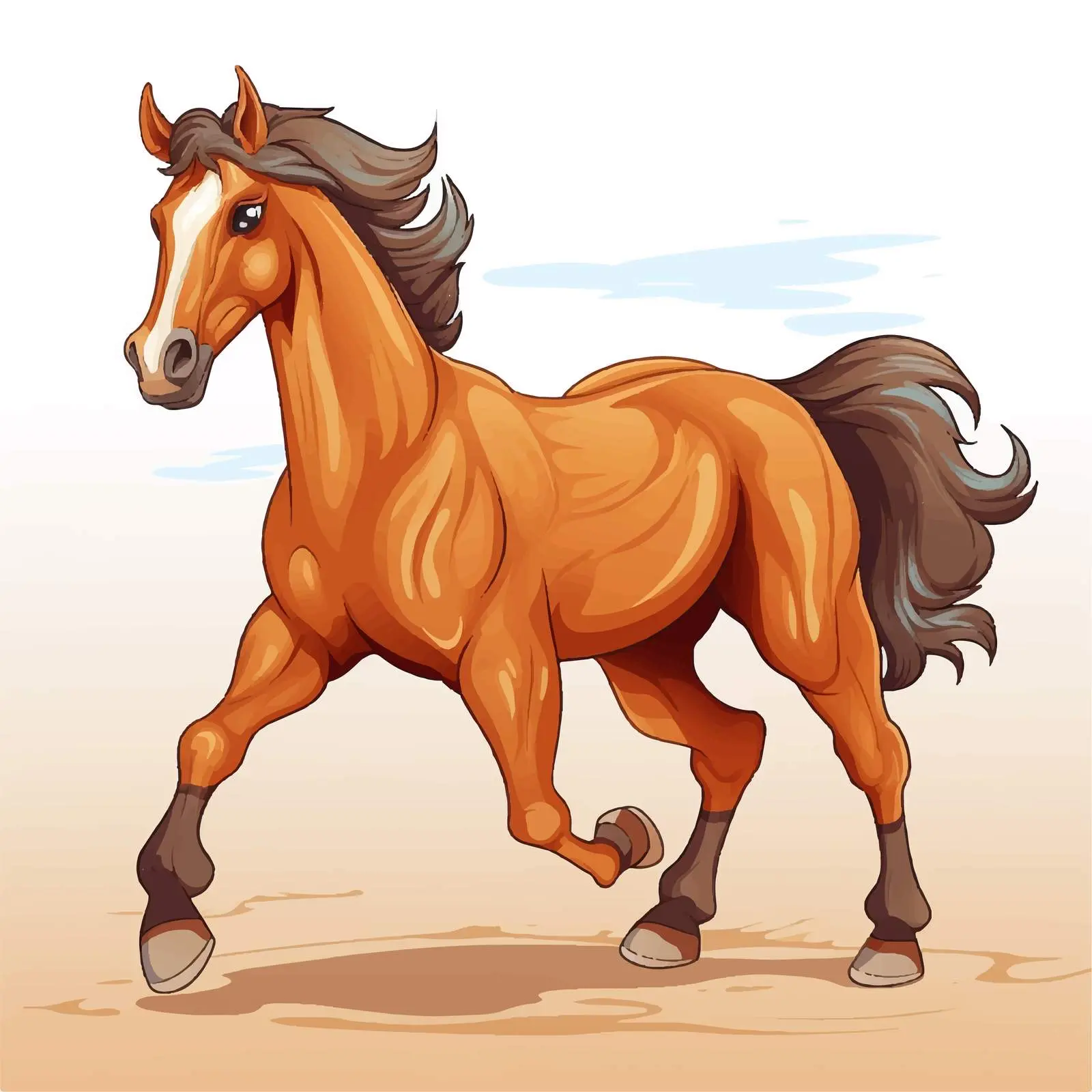 Cute Cartoon Horse Illustration on White Background — free download from Dotvec