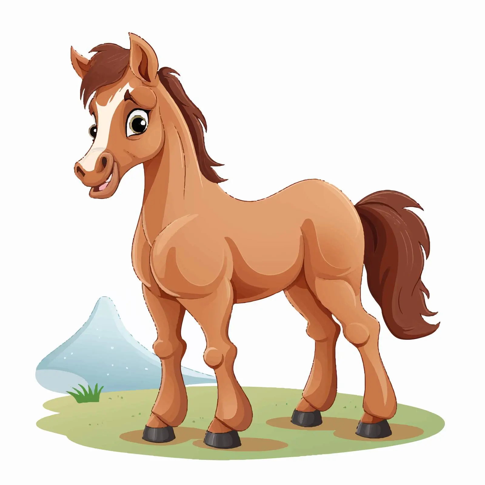 Cartoon Horse Vector Illustration on White Background — free download from Dotvec