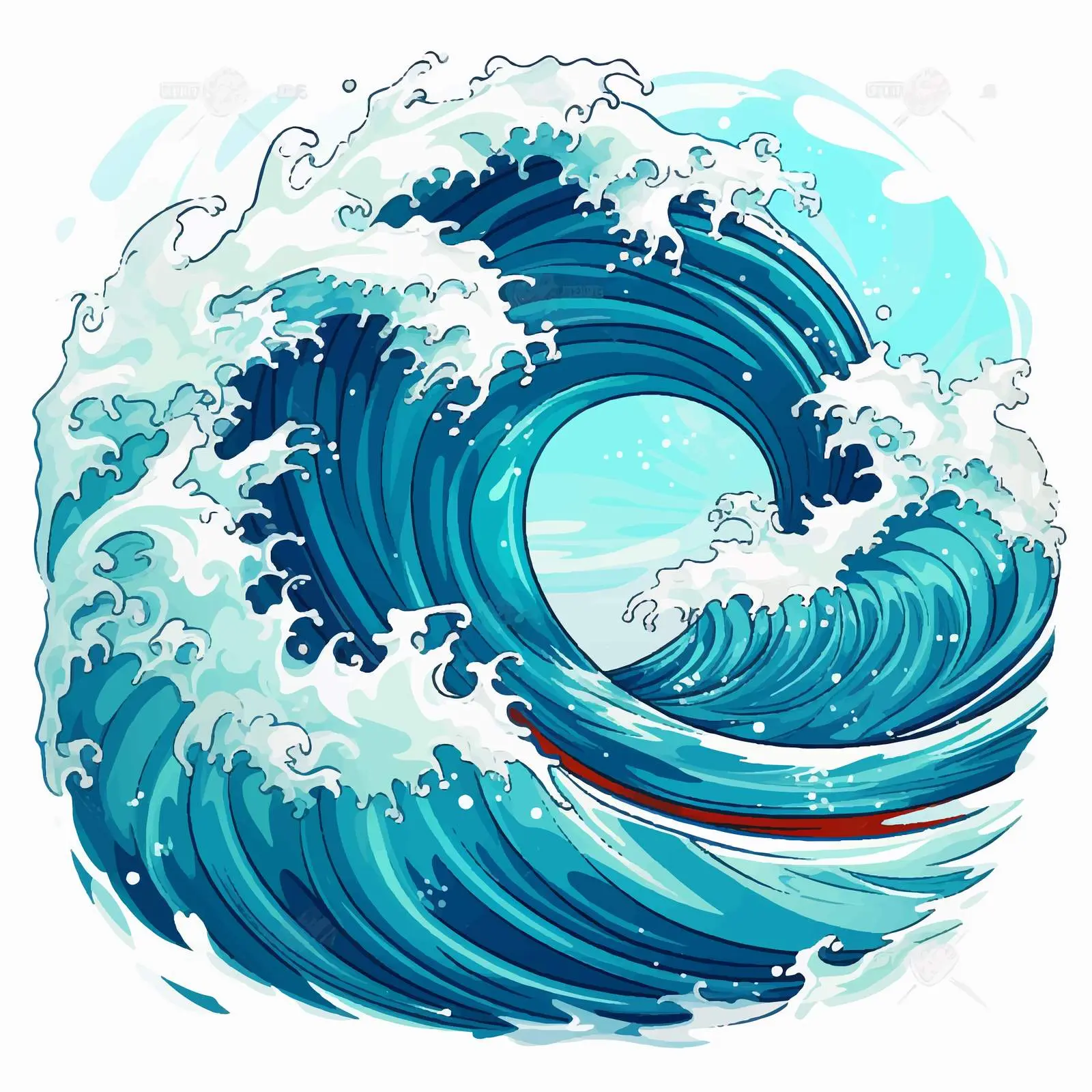 Huge Ocean Wave Cartoon Vector Illustration — free download from Dotvec