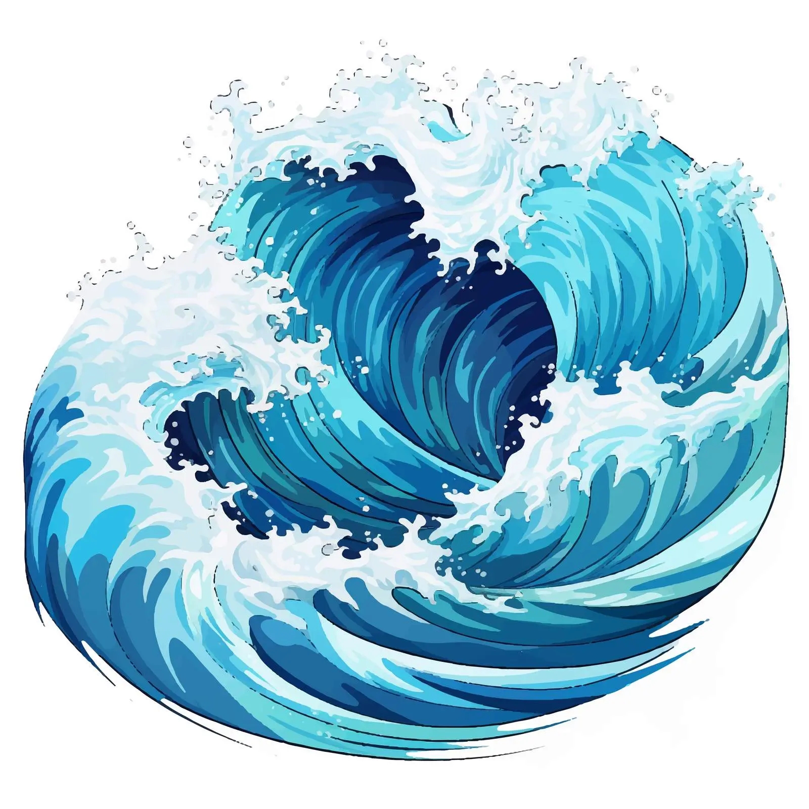 Huge Ocean Wave Cartoon Vector Illustration — free download from Dotvec