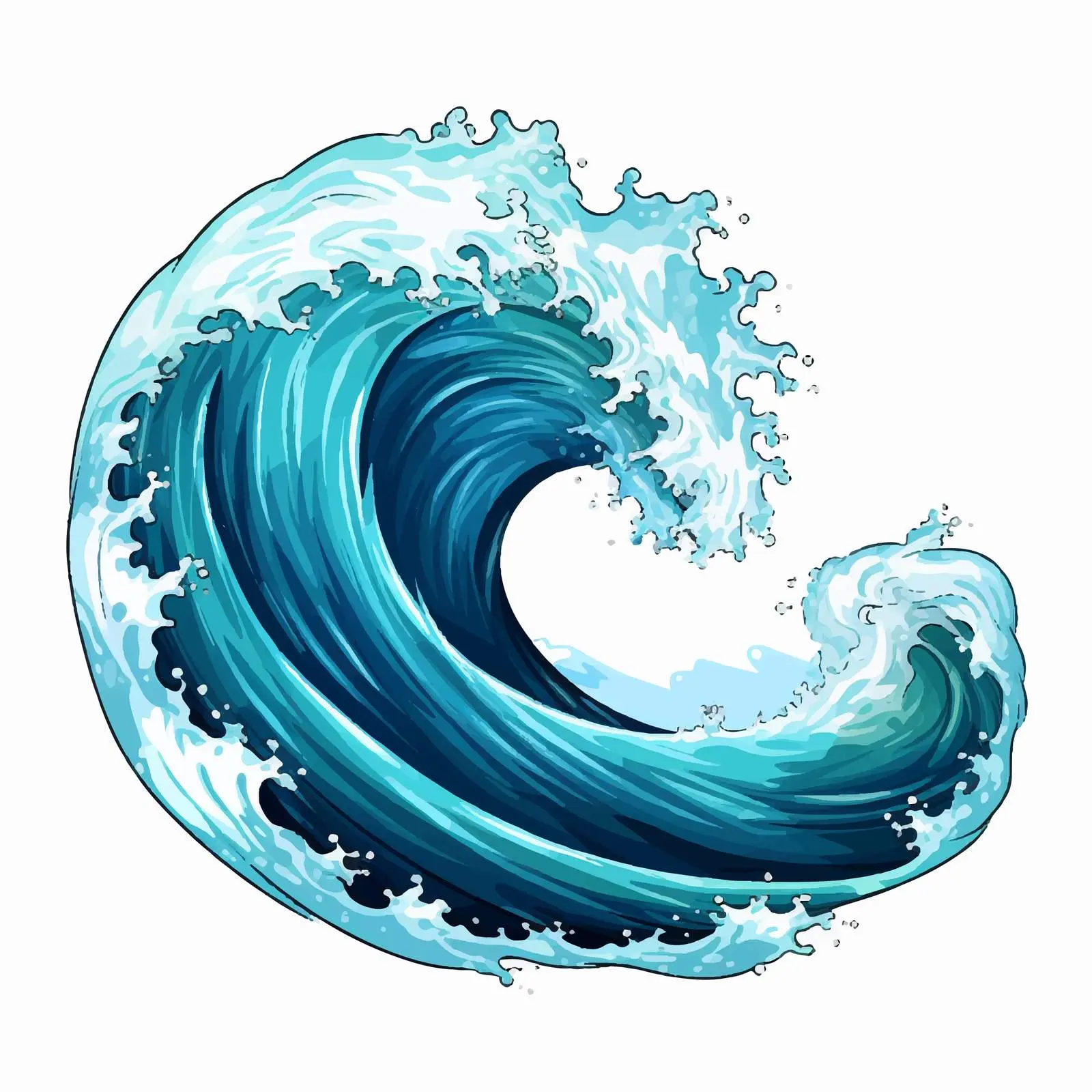 Cartoon Illustration of Huge Ocean Wave — free download from Dotvec