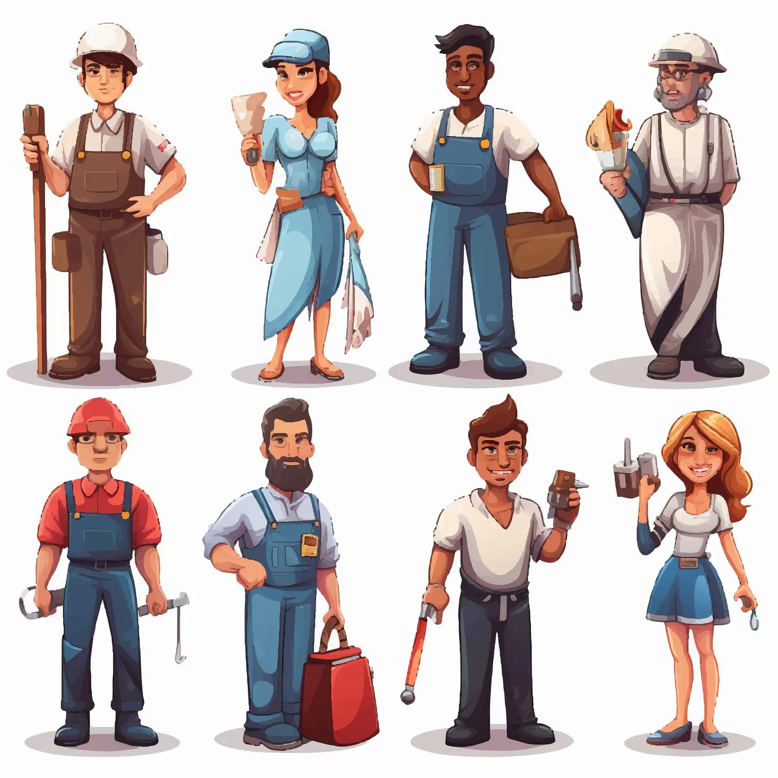 Jobs and Professions Vector Illustration — free download from Dotvec