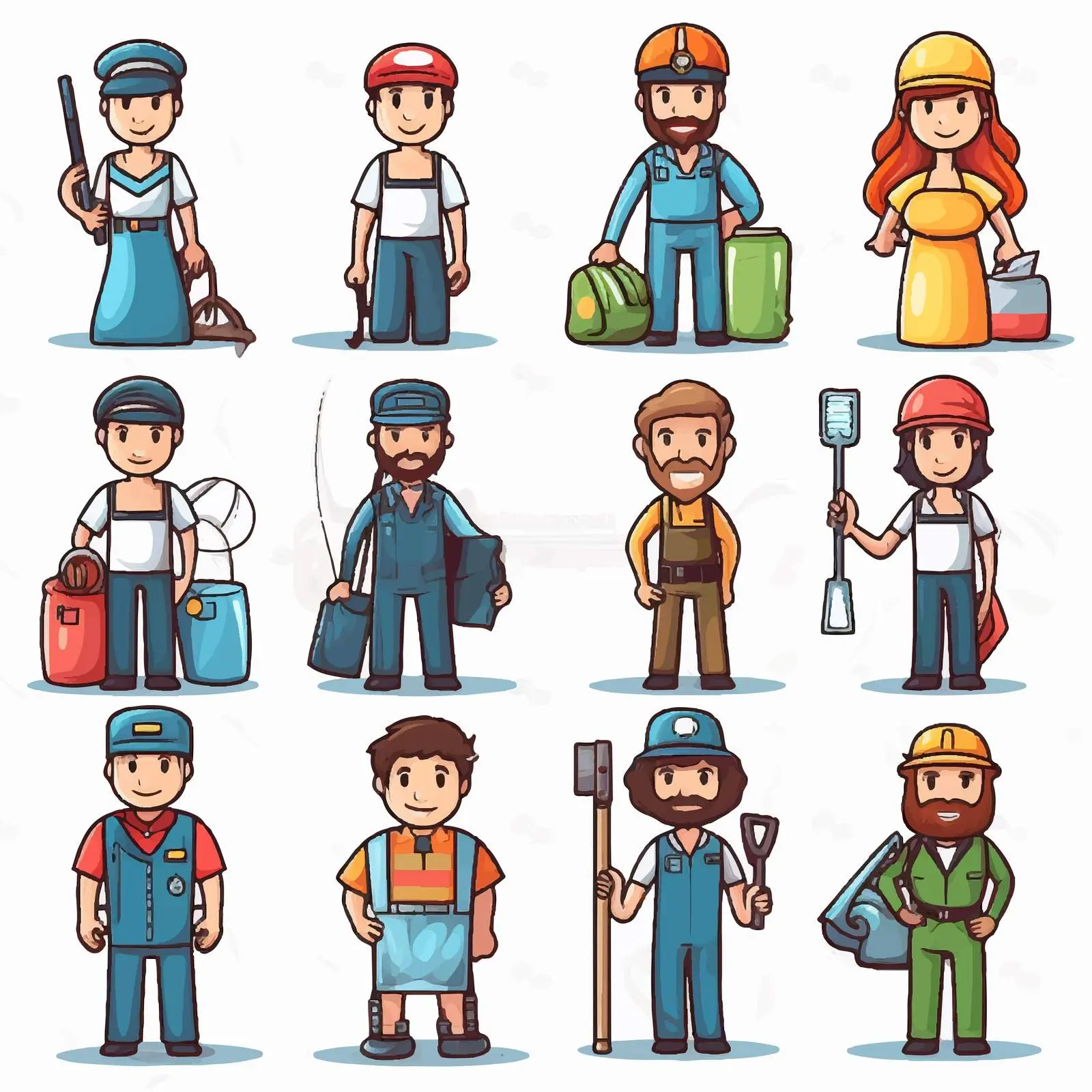 Cartoon Illustrations of Jobs and Professions – free skillset image from Dotvec