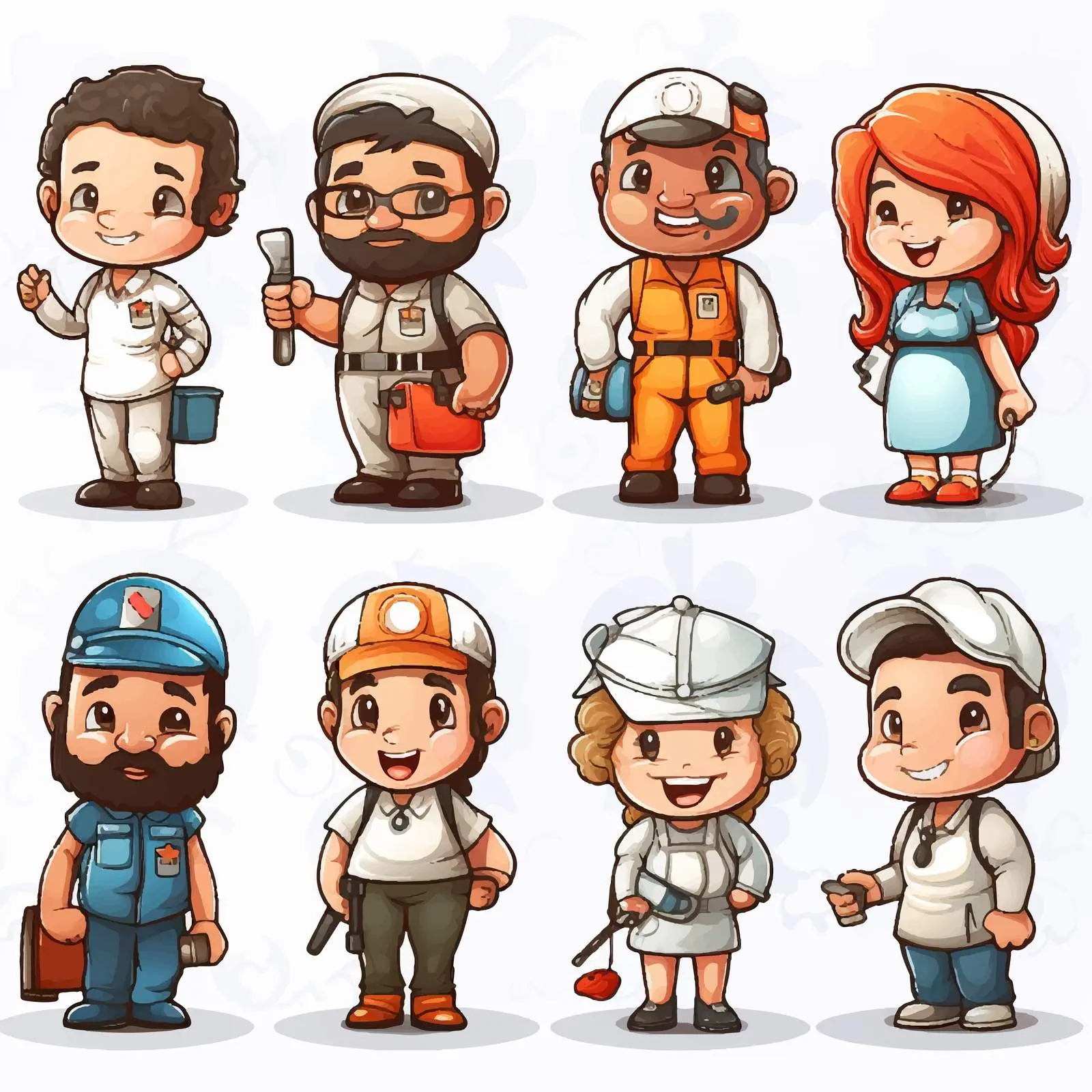 Cartoon Illustration of Jobs and Professions — free download from Dotvec