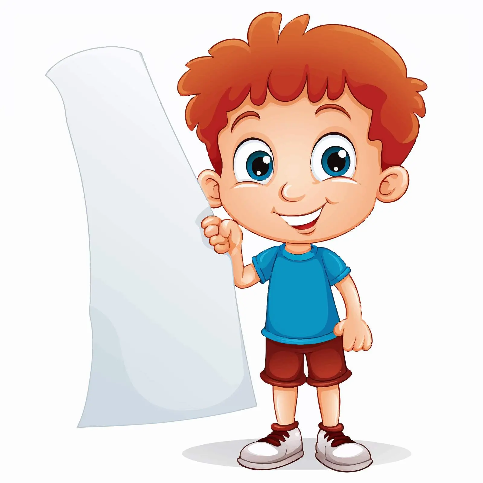 Kid Holding Pencil Next to Blank Paper — free download from Dotvec