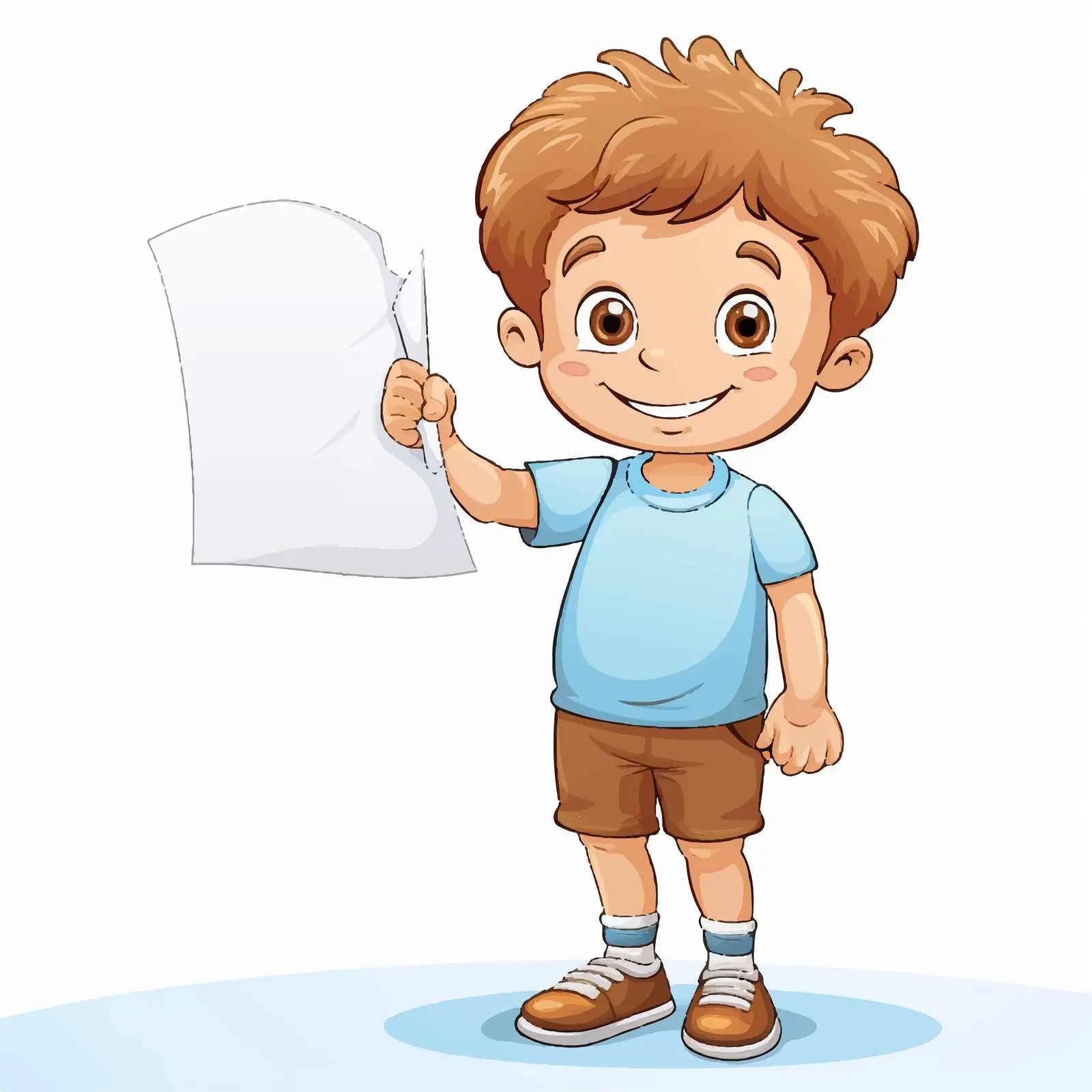 Kid Holding Pencil Next to Blank Paper — free download from Dotvec