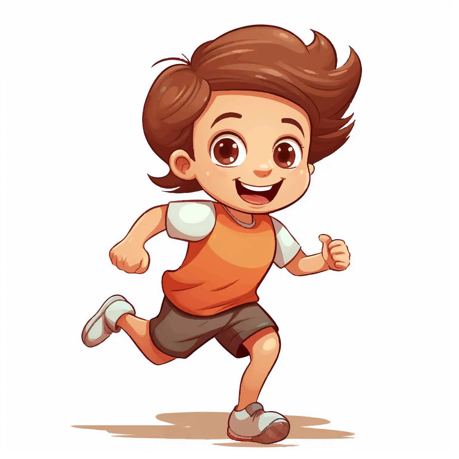 Kid Running Illustration on White Background – free fitness vector image from Dotvec