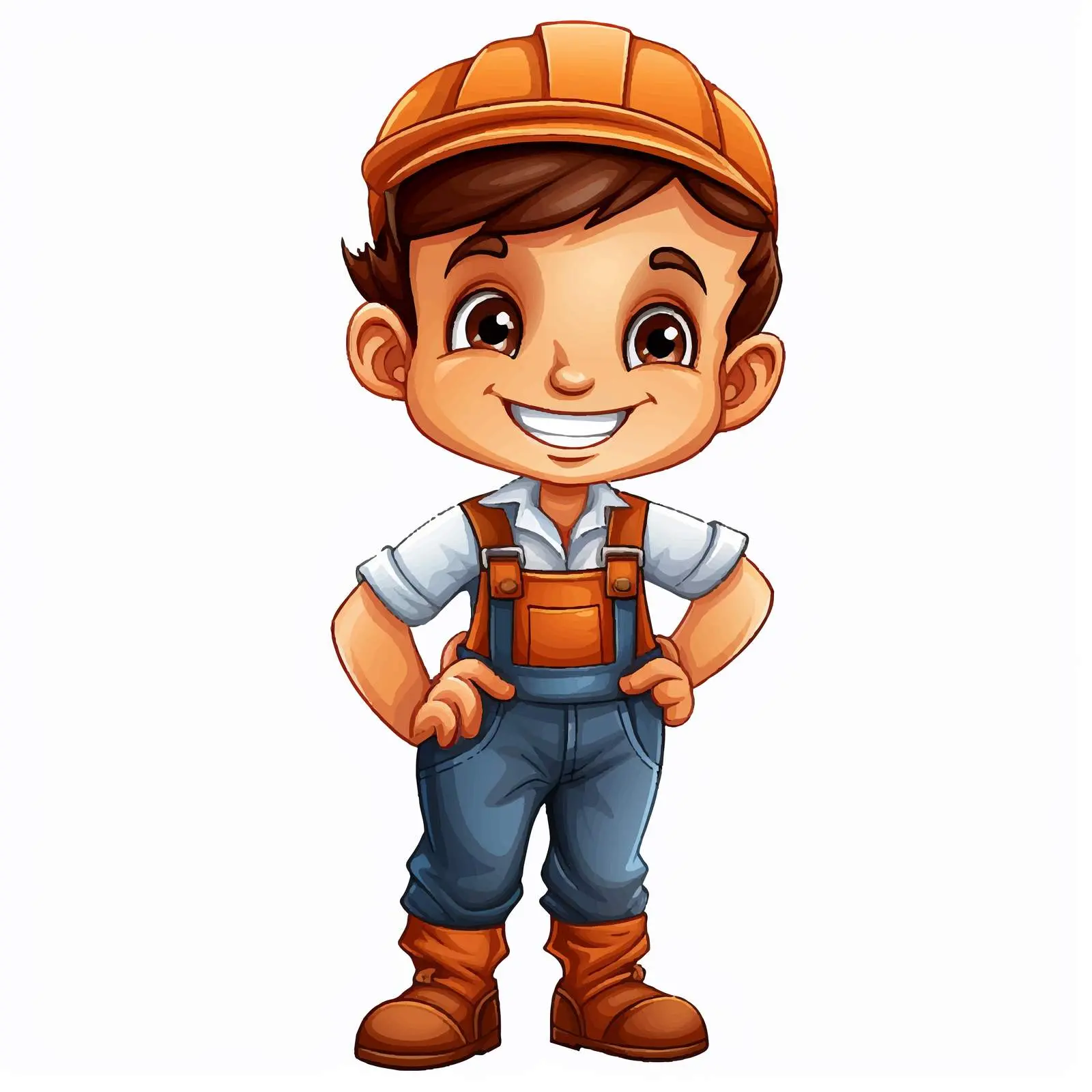 Cartoon Illustration of a Kid Worker — free download from Dotvec
