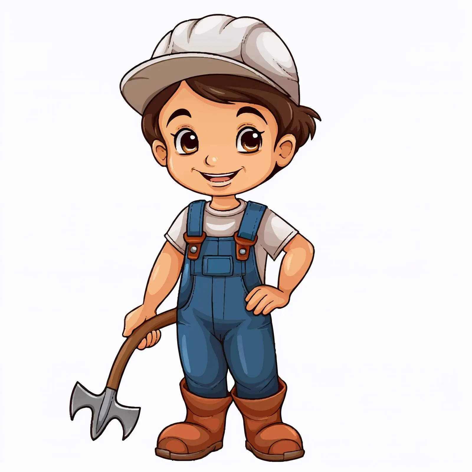 Kid Worker Cartoon Vector Illustration — free download from Dotvec