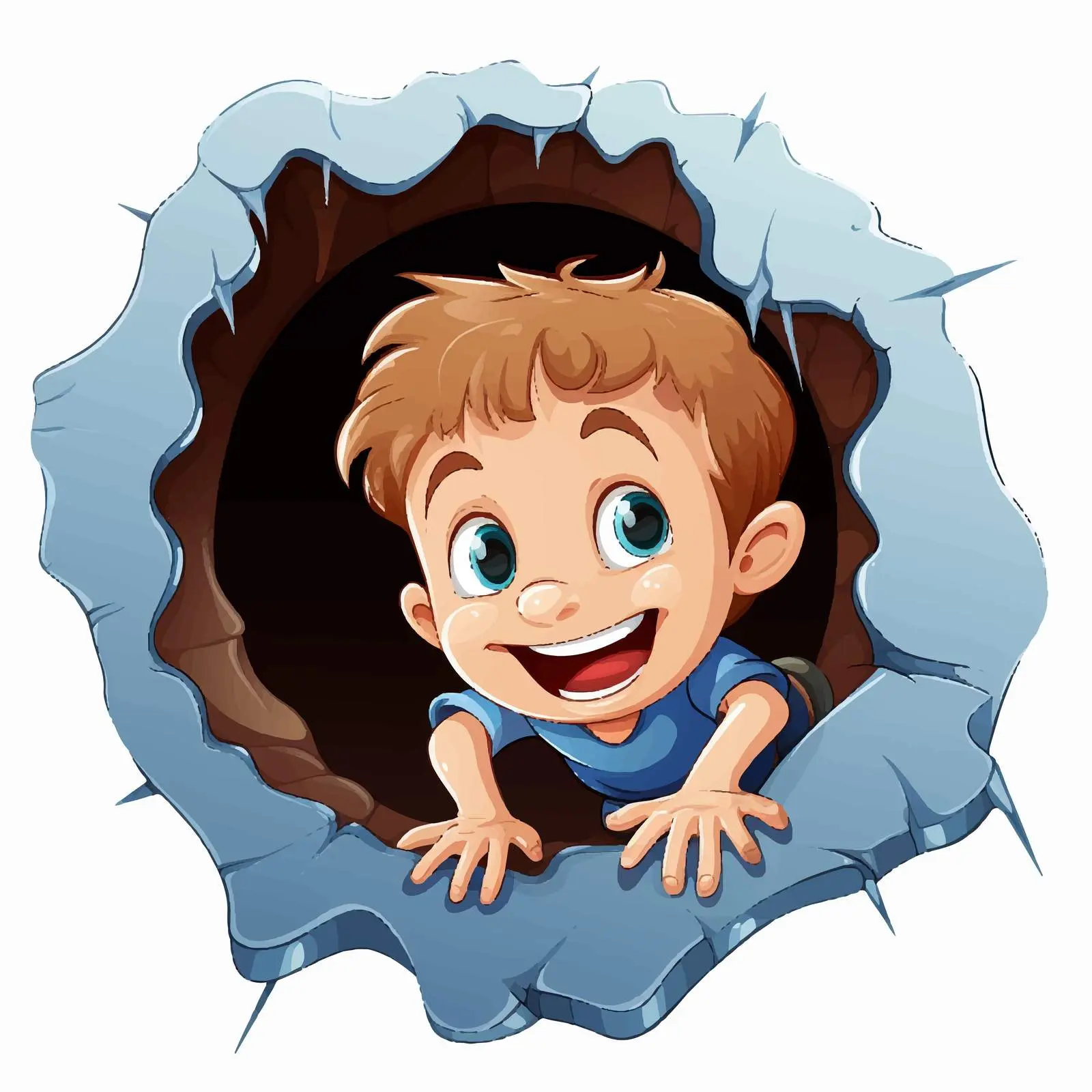 Kids Playing in a Hole Illustration — free download from Dotvec
