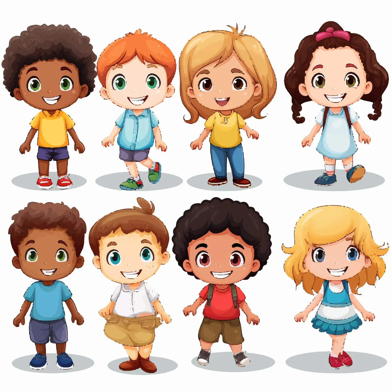 Kids Playing on White Background Vector Illustration — free download from Dotvec