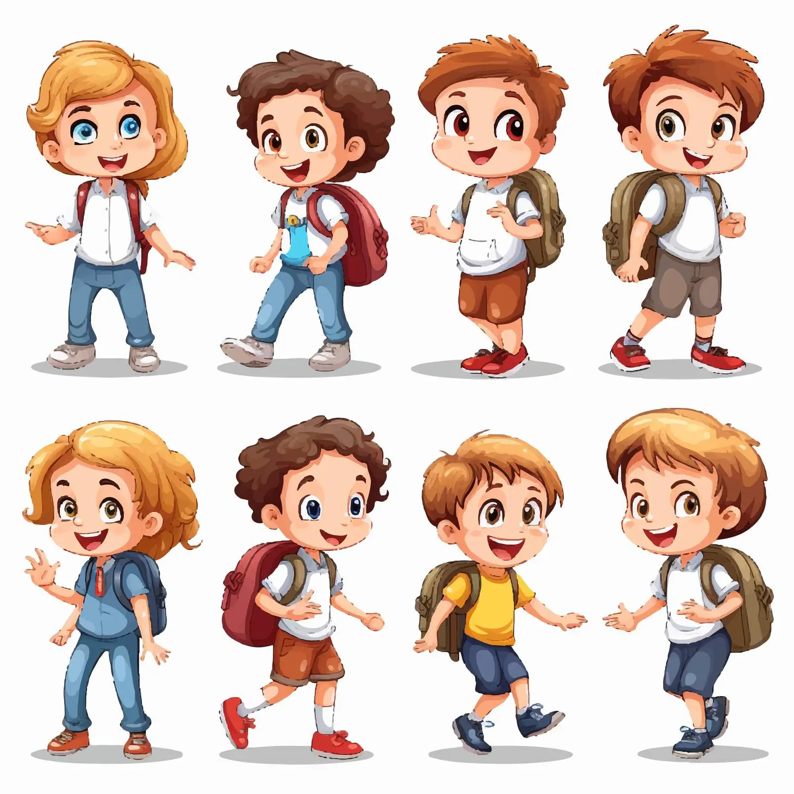 Kids Playing on a White Background Vector Illustration — free download from Dotvec