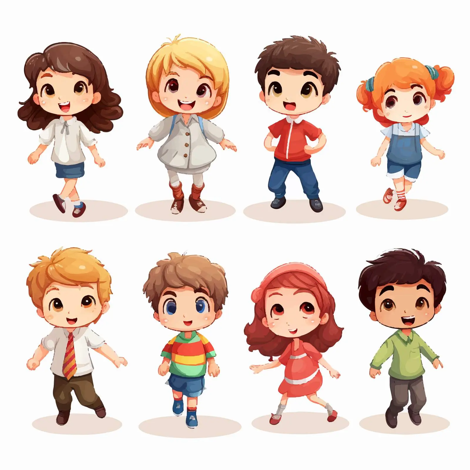 Kids Playing on a White Background Vector — free download from Dotvec