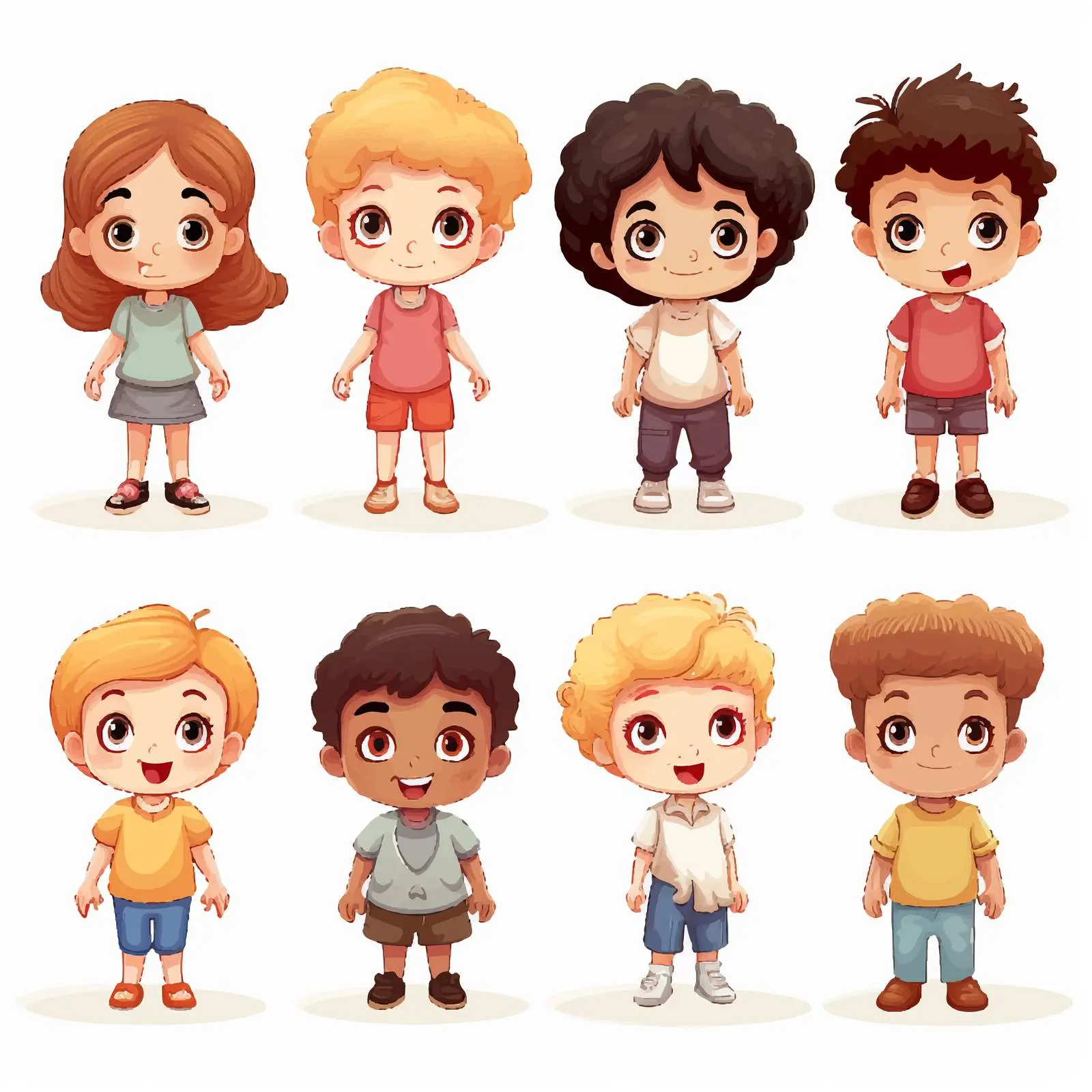 Kids Vector Illustration on White Background — free download from Dotvec