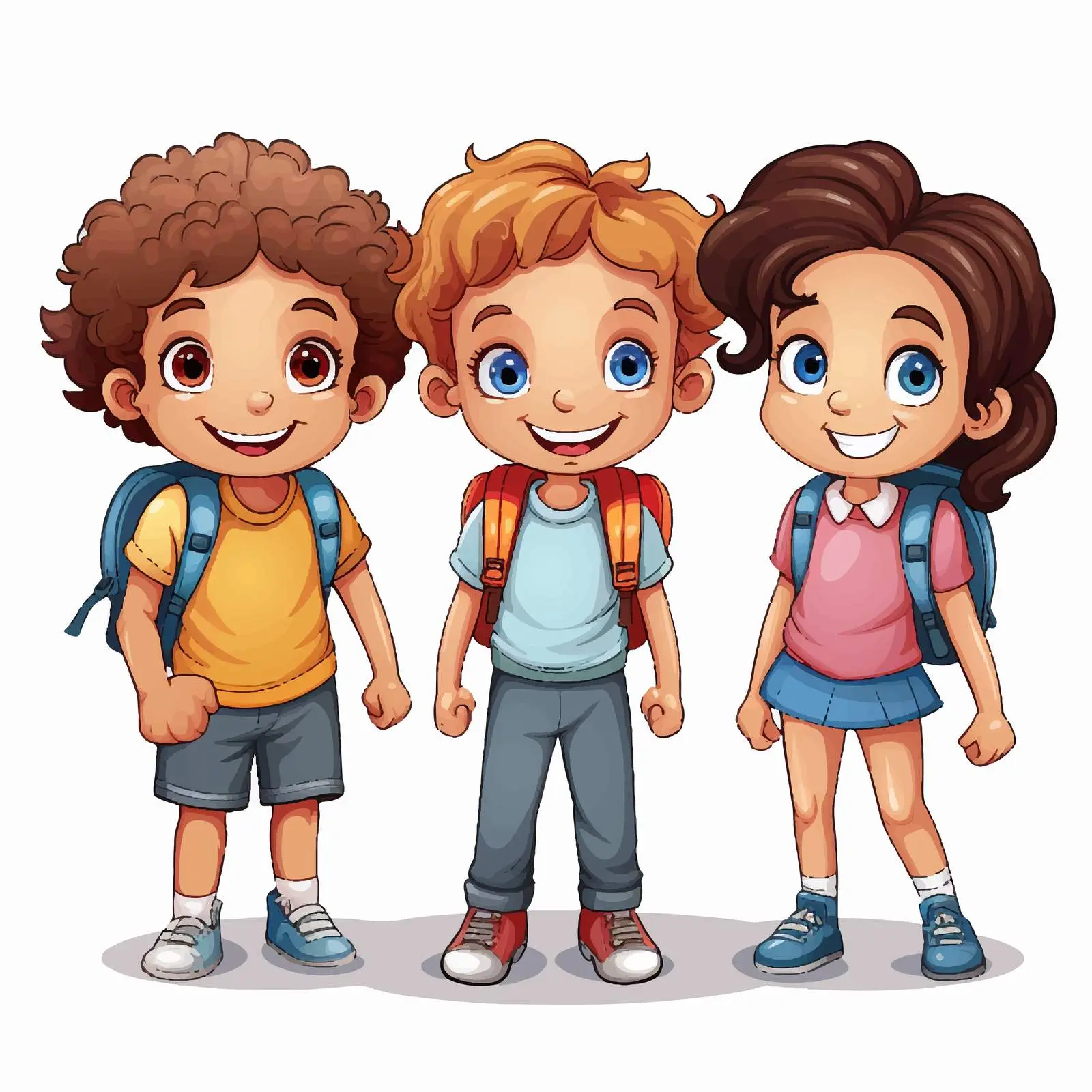 Kids Playing Illustration on White Background — free download from Dotvec