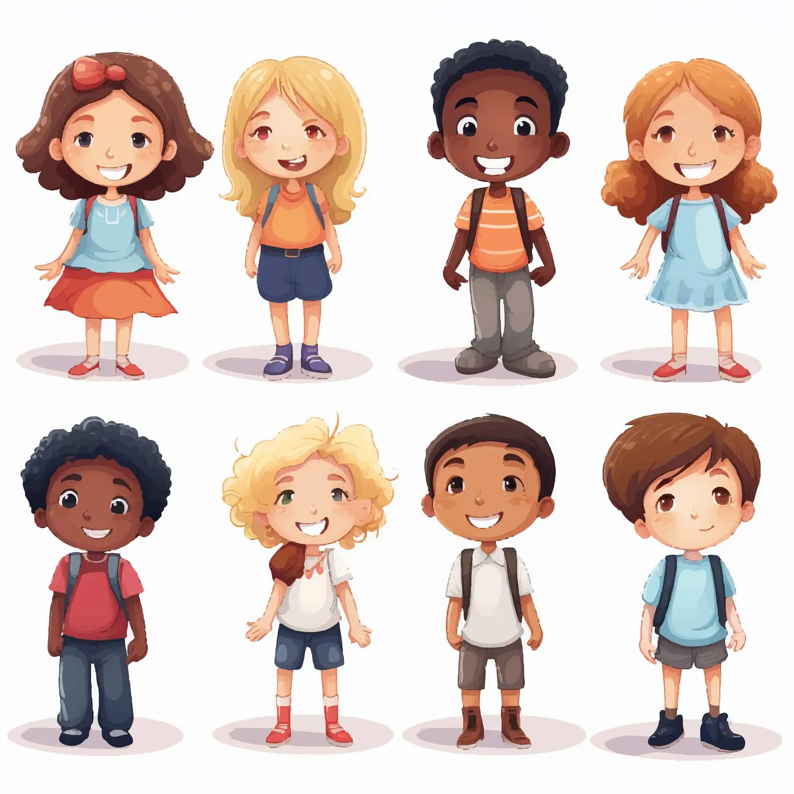 Kids Playing Illustration on White Background — free download from Dotvec
