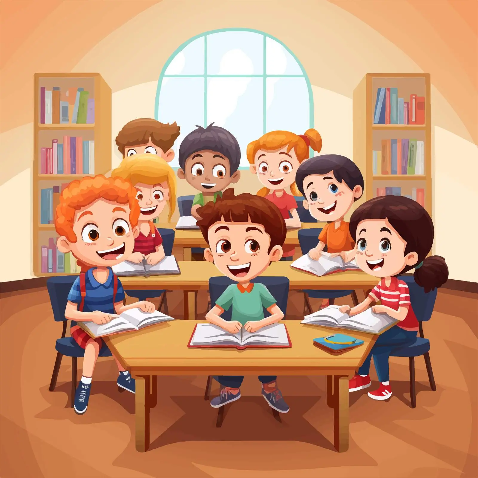 Kids Studying Together in Classroom Environment — free download from Dotvec