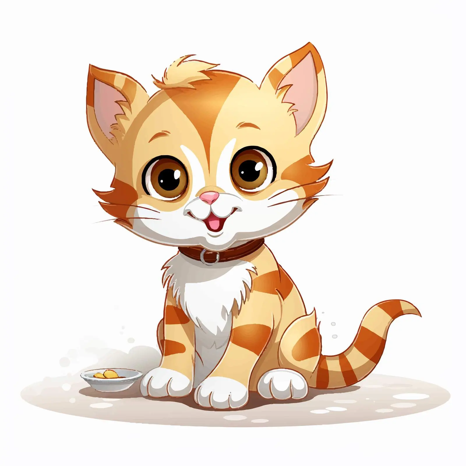 Kitten Ready to Eat Food Vector Illustration — free download from Dotvec