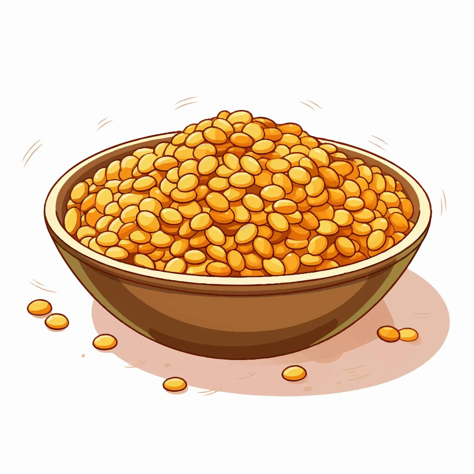 Lentils in Bowl on White Background — free download from Dotvec