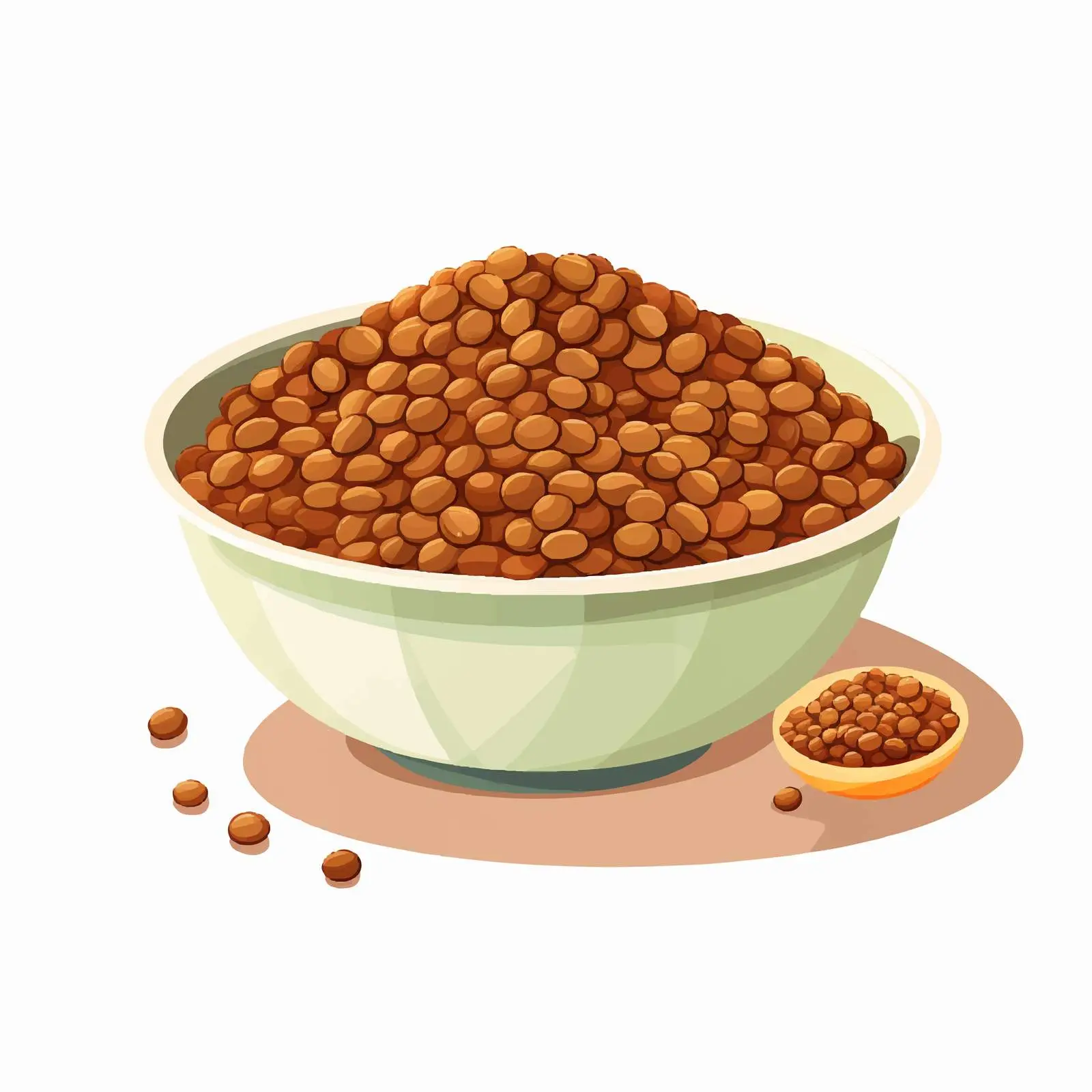 Lentils in Bowl on White Background — free download from Dotvec