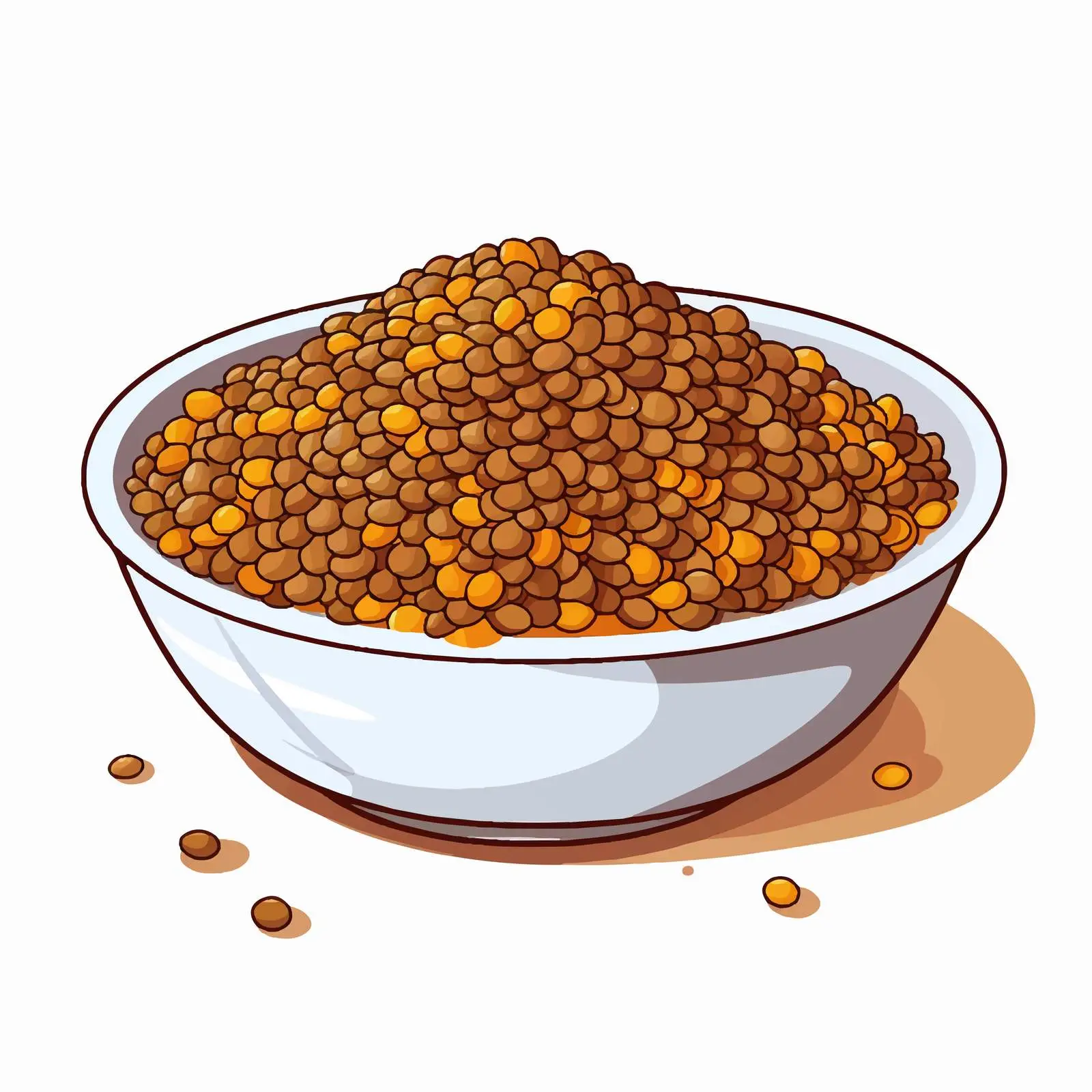 Lentils in Bowl on White Background — free download from Dotvec
