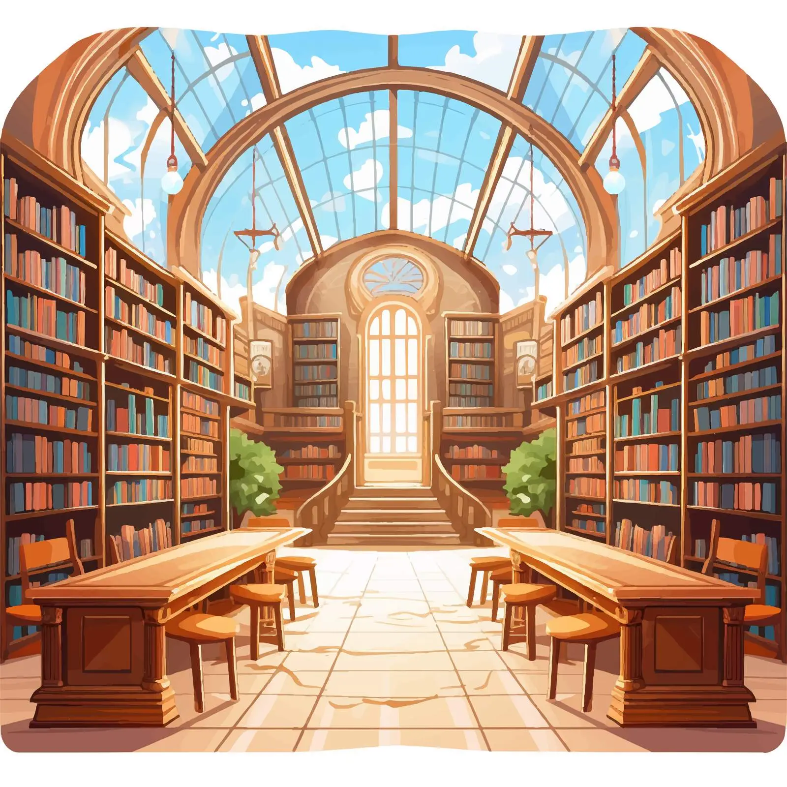 Library Illustration on White Background — free download from Dotvec