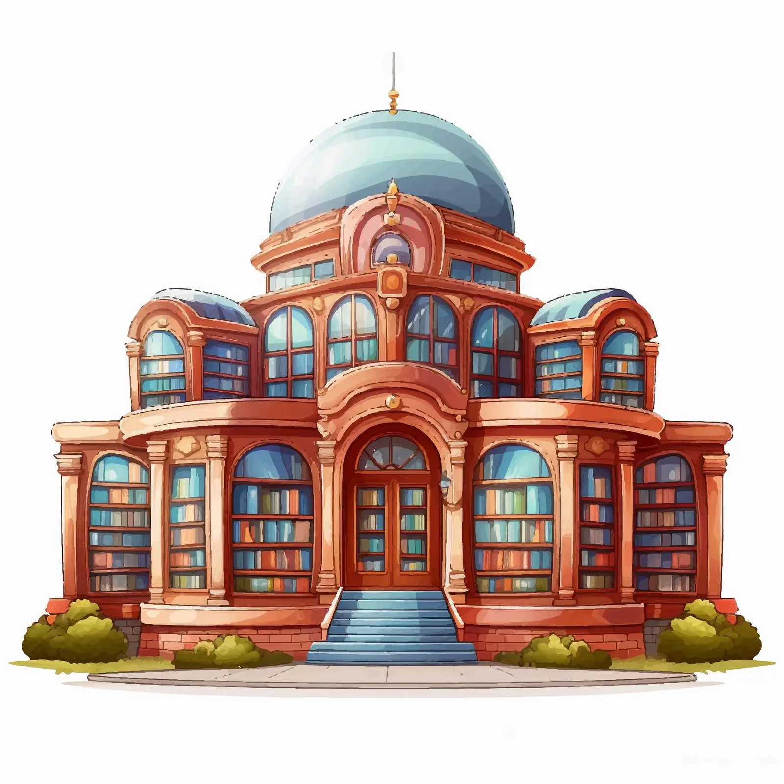 Library Illustration on White Background — free download from Dotvec