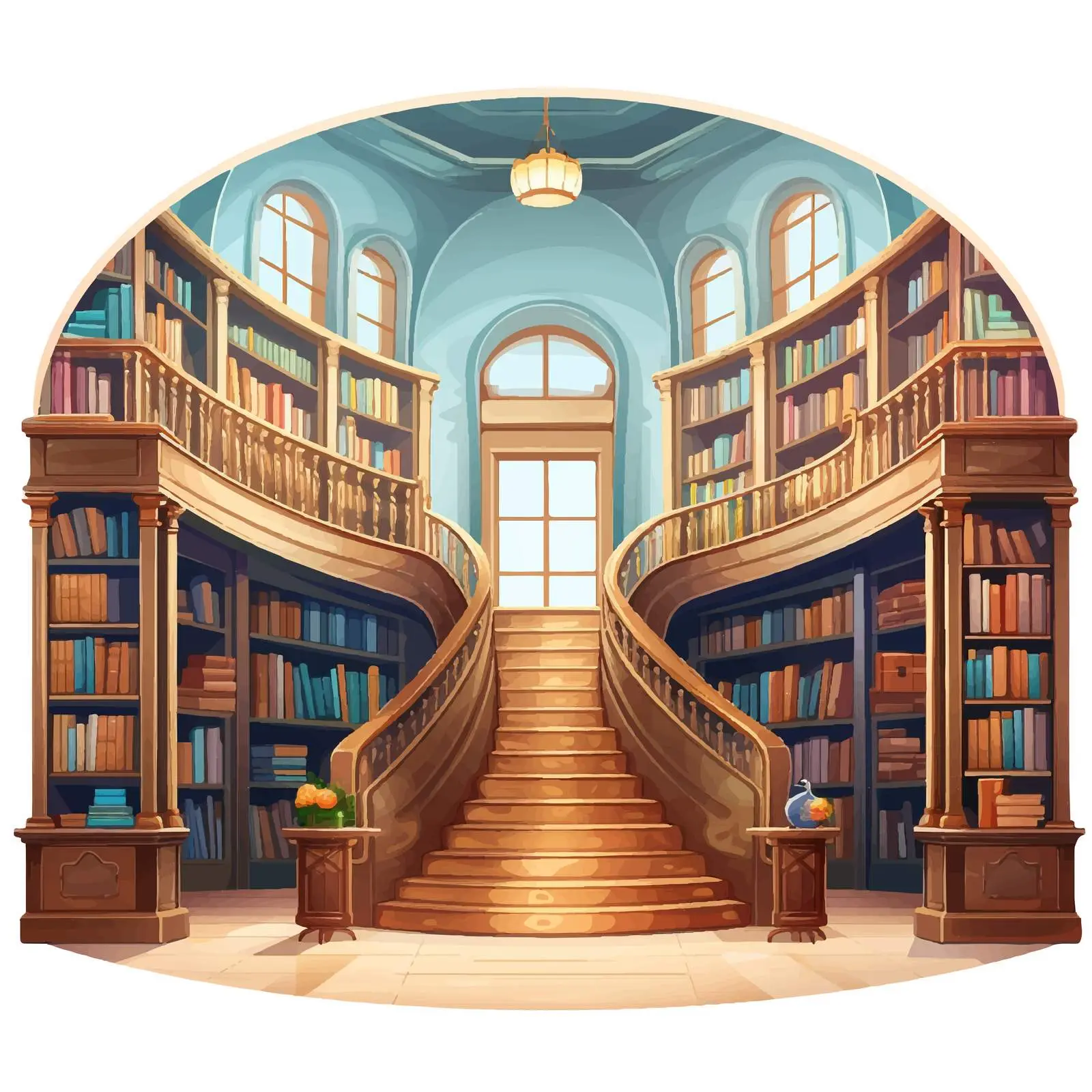 Library Illustration on White Background — free download from Dotvec