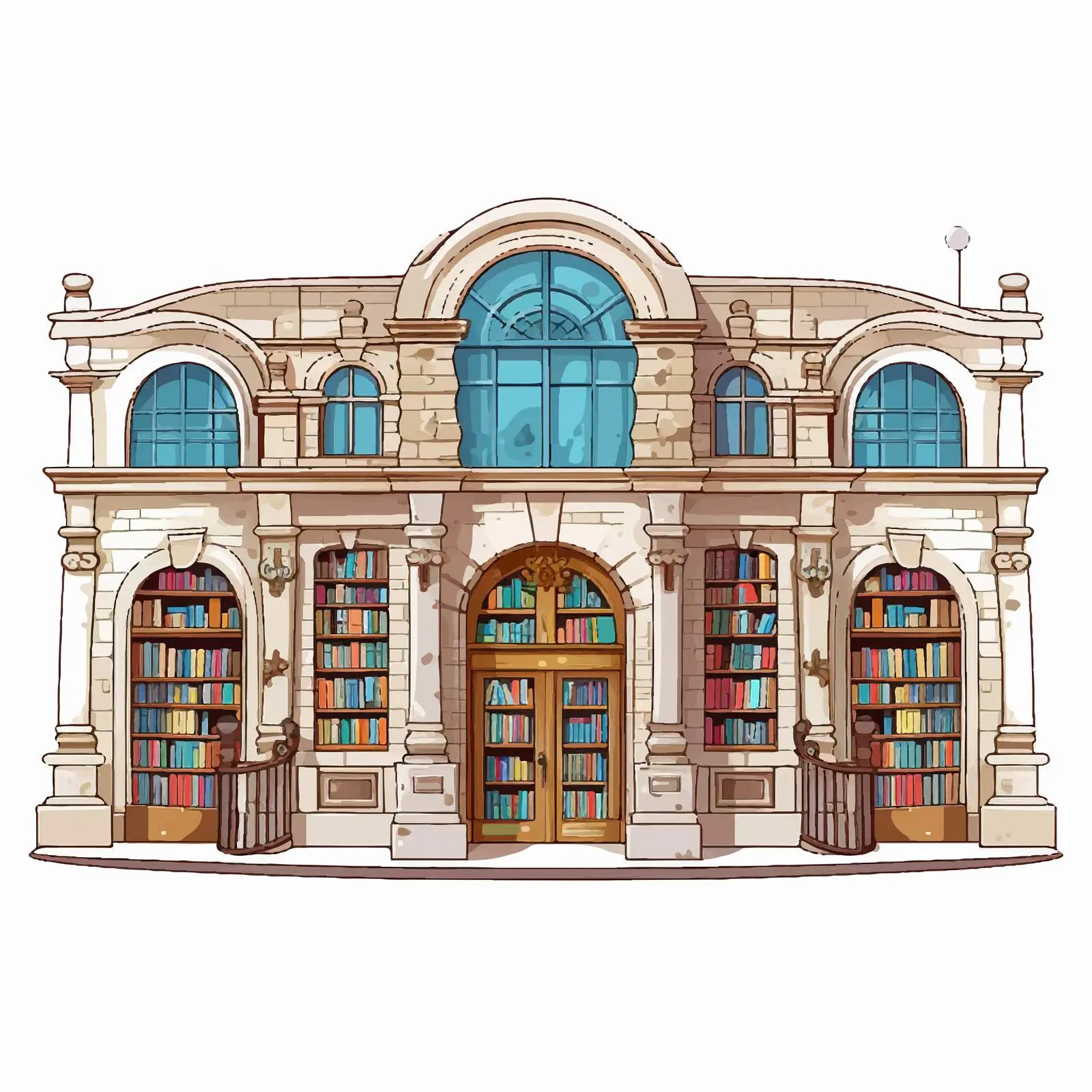 Library Illustration on White Background — free download from Dotvec