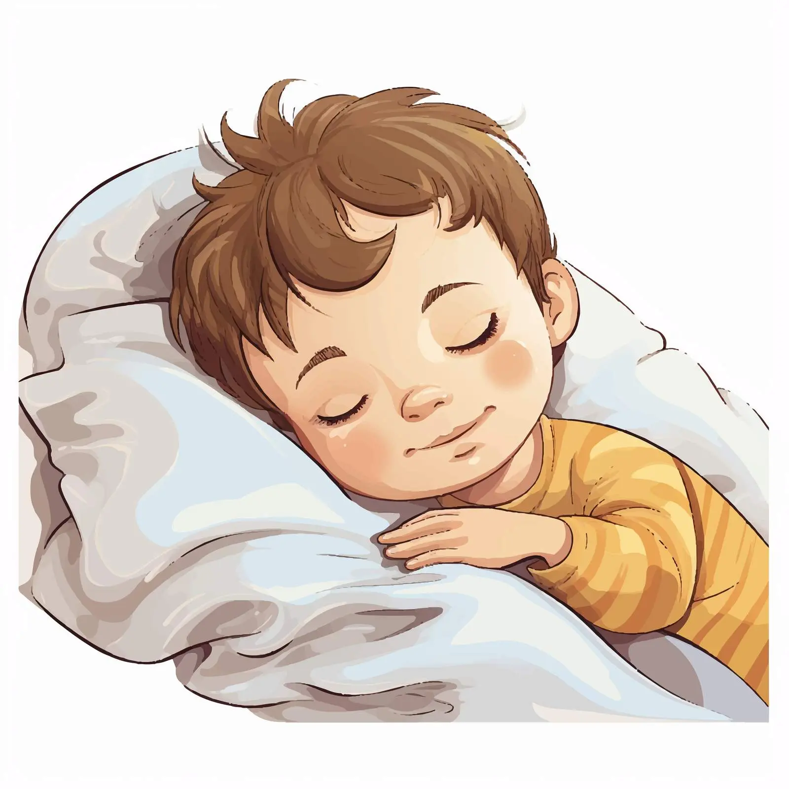 Little Boy Sleeping on White Background Illustration — free download from Dotvec
