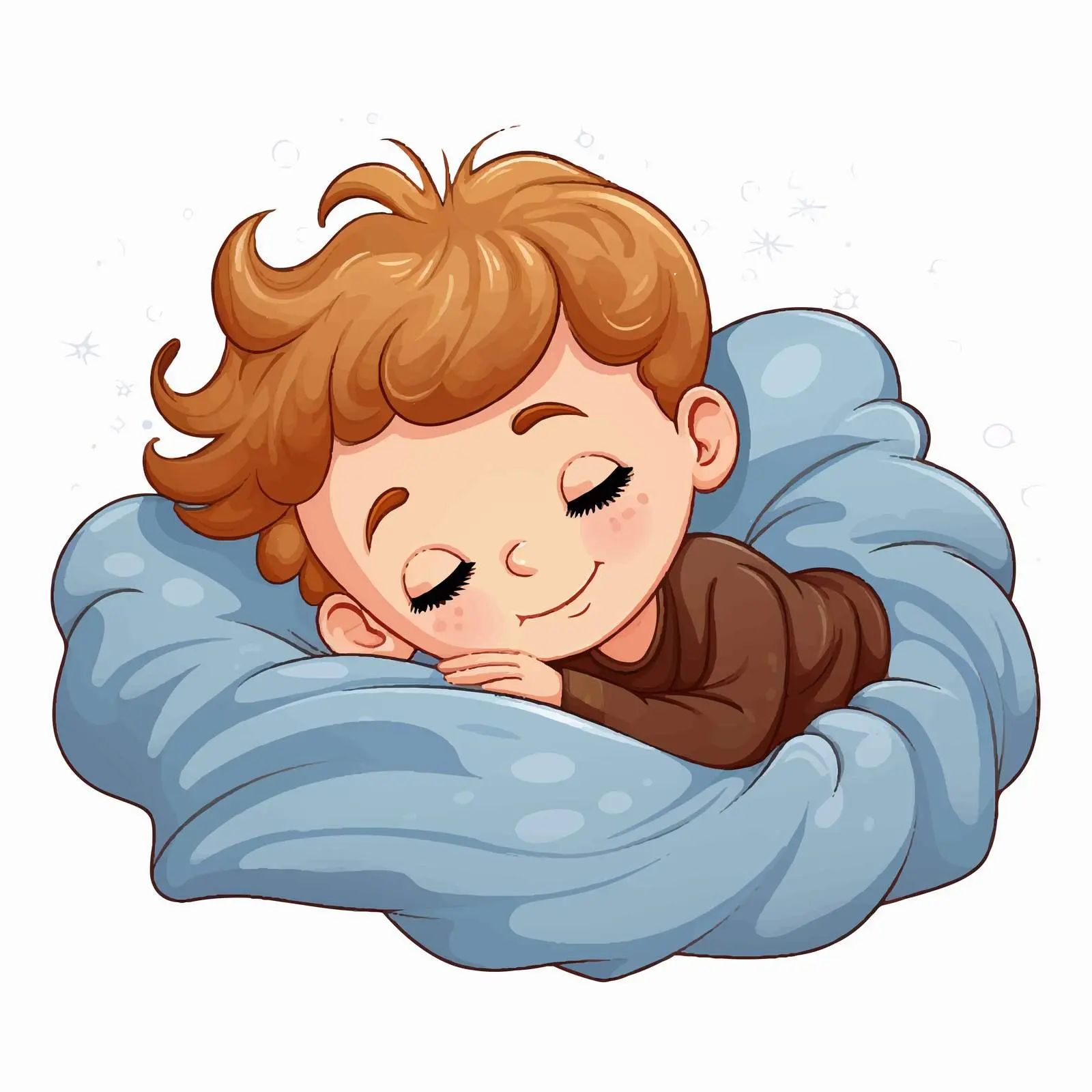 Sleeping Little Boy Illustration on White Background — free download from Dotvec