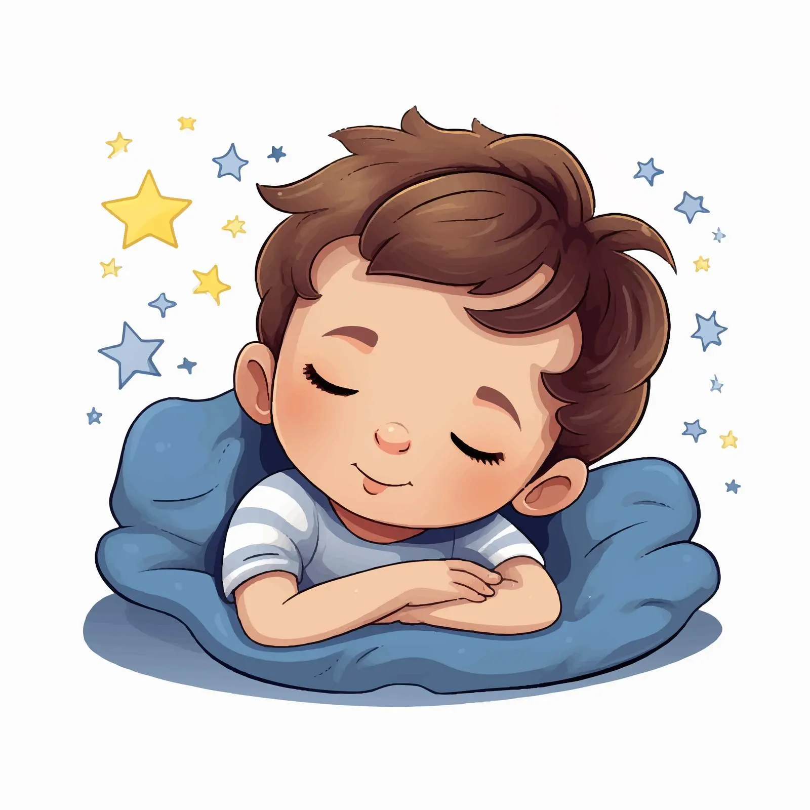 Little Boy Sleeping on White Background Illustration — free download from Dotvec