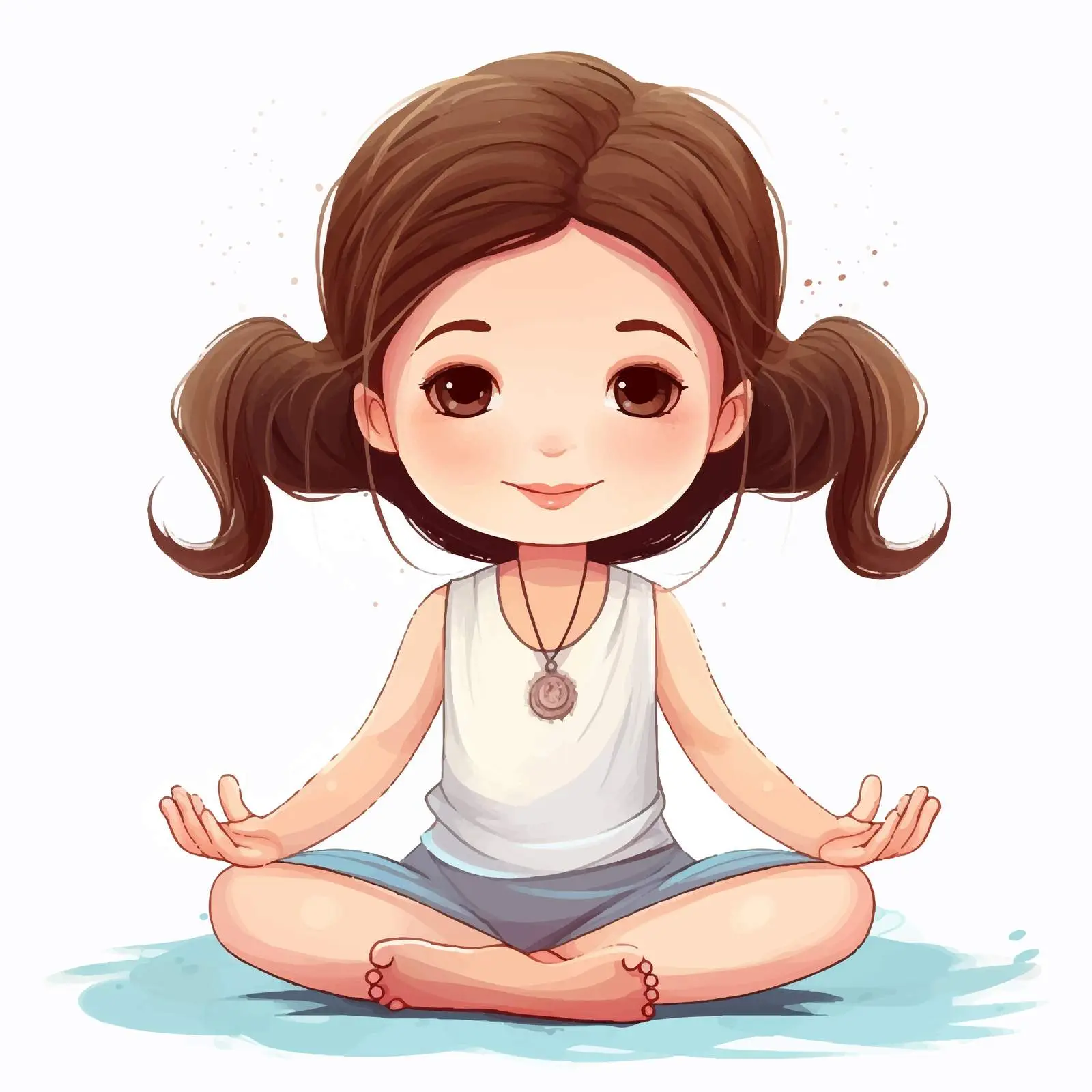 Little Girl Practicing Yoga Illustration — free download from Dotvec