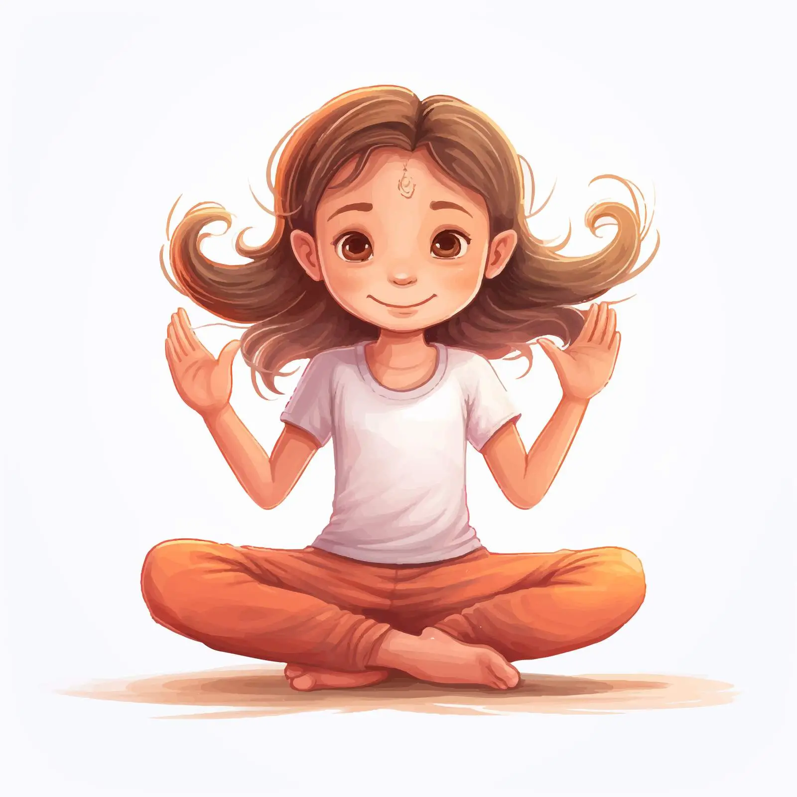 Little Girl Practicing Yoga Illustration — free download from Dotvec
