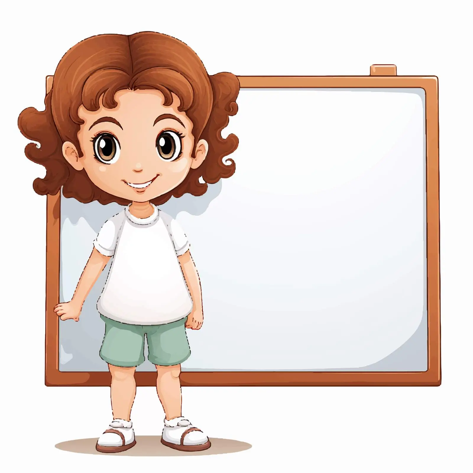 Little Girl Holding Blank Signboard Illustration — free download from Dotvec
