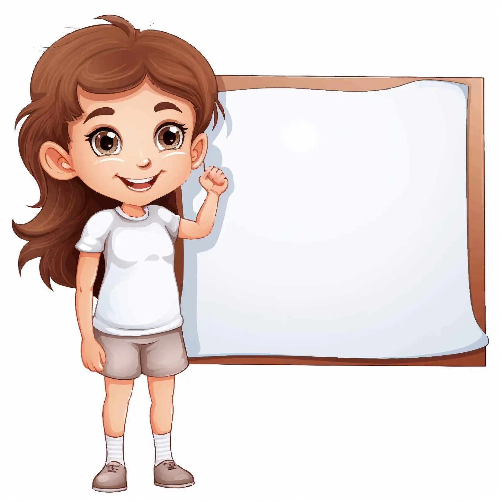 Little Girl with Blank Signboard Illustration — free download from Dotvec
