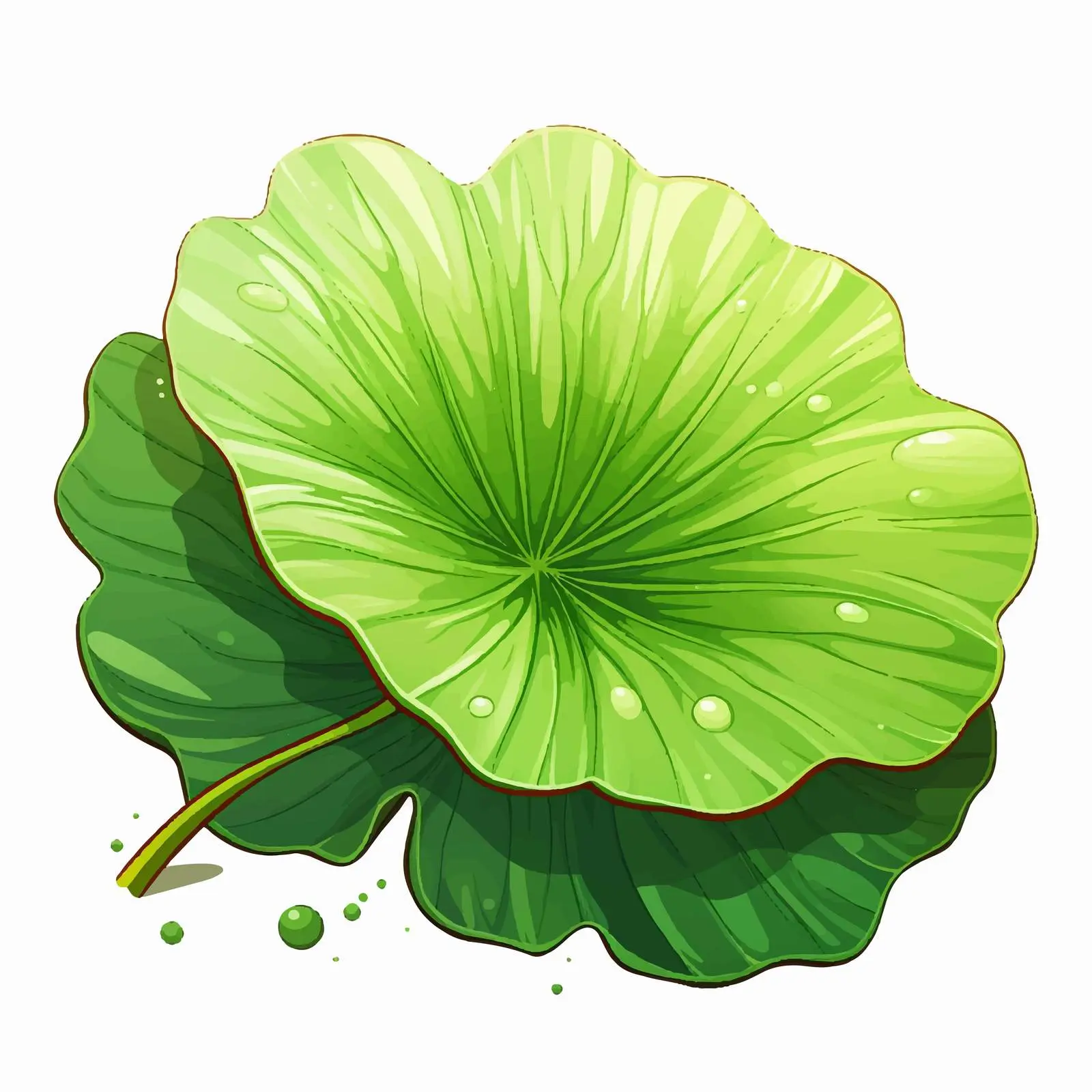 Cartoon Lotus Leaf Vector Illustration — free download from Dotvec