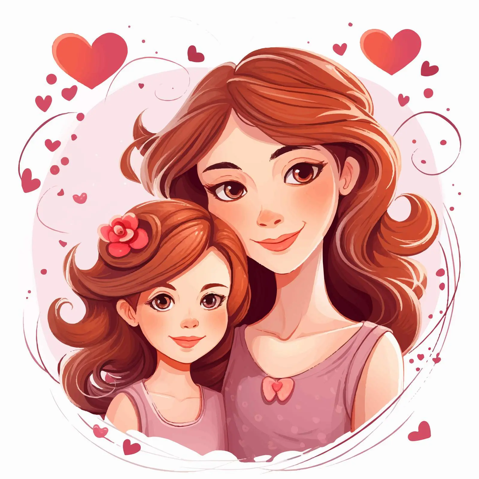 Mother and Daughter Love Illustration — free download from Dotvec