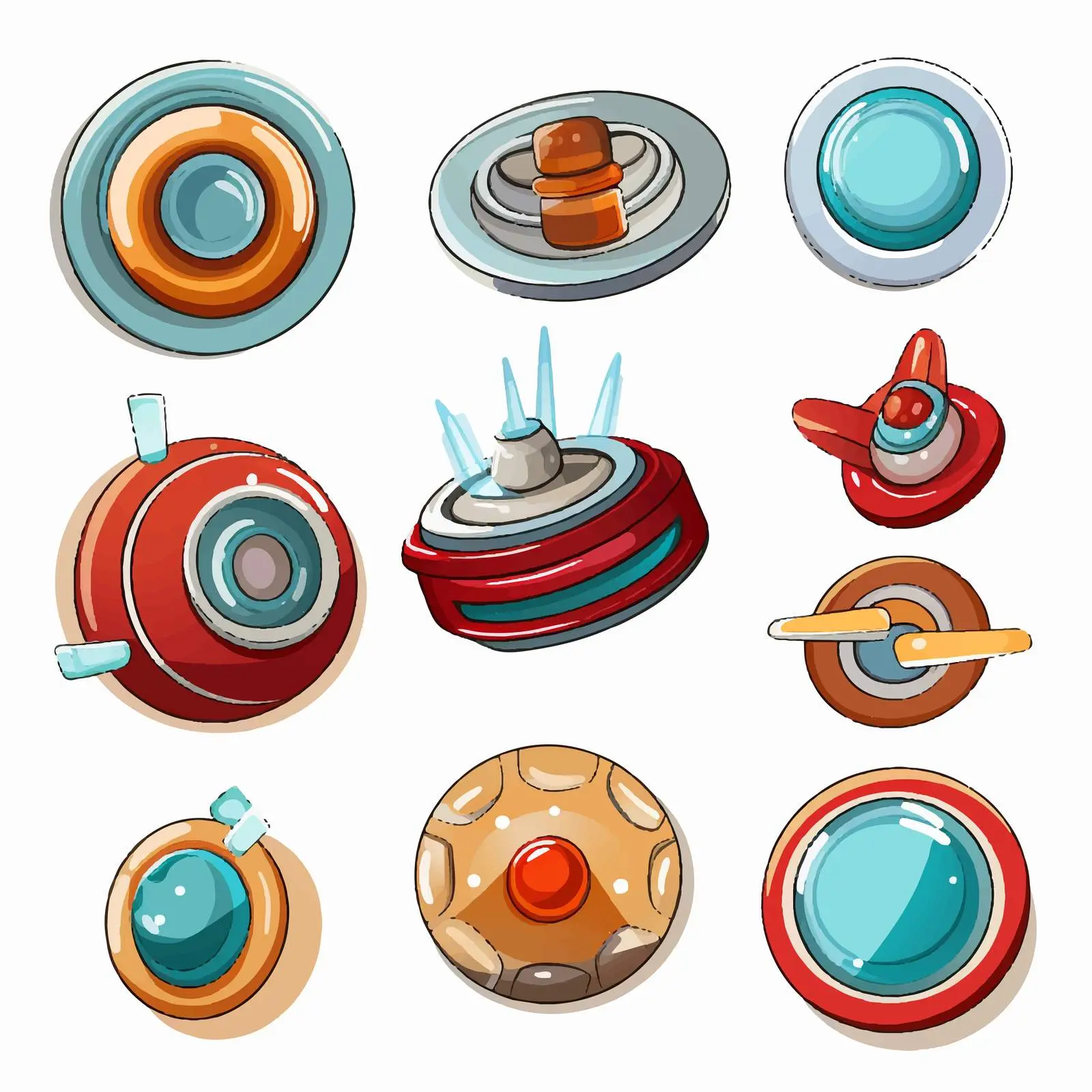 Cartoon Magnet Set Vector Illustration — free download from Dotvec