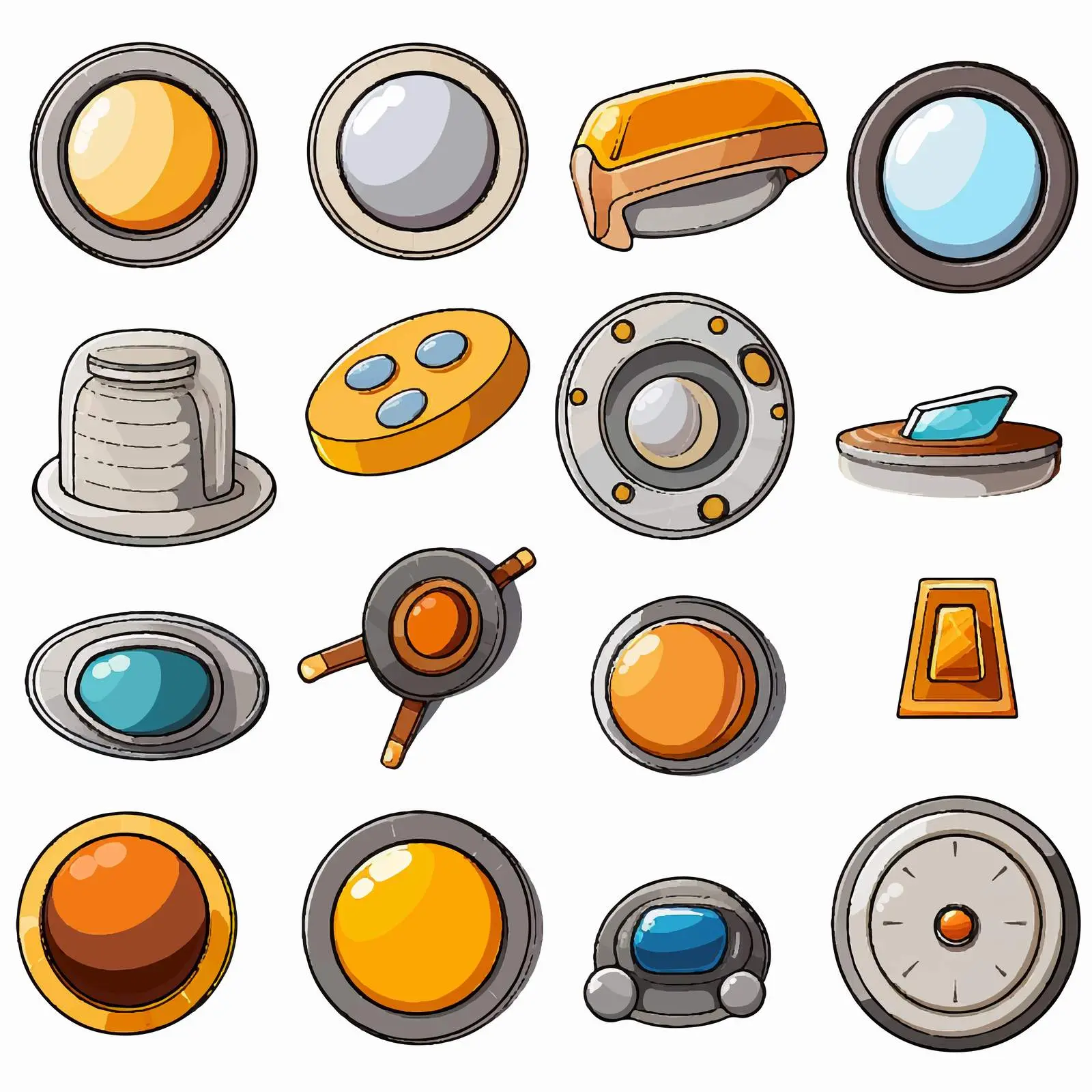 Cartoon Magnet Set Vector Illustration – free lighthearted art image from Dotvec