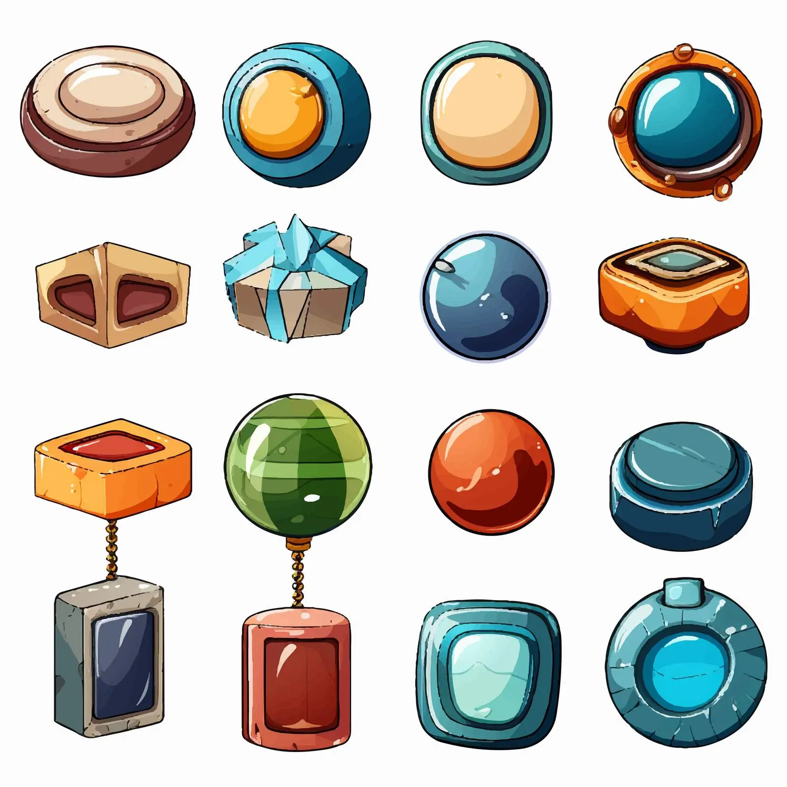 Cartoon Magnet Set Vector Illustration — free download from Dotvec