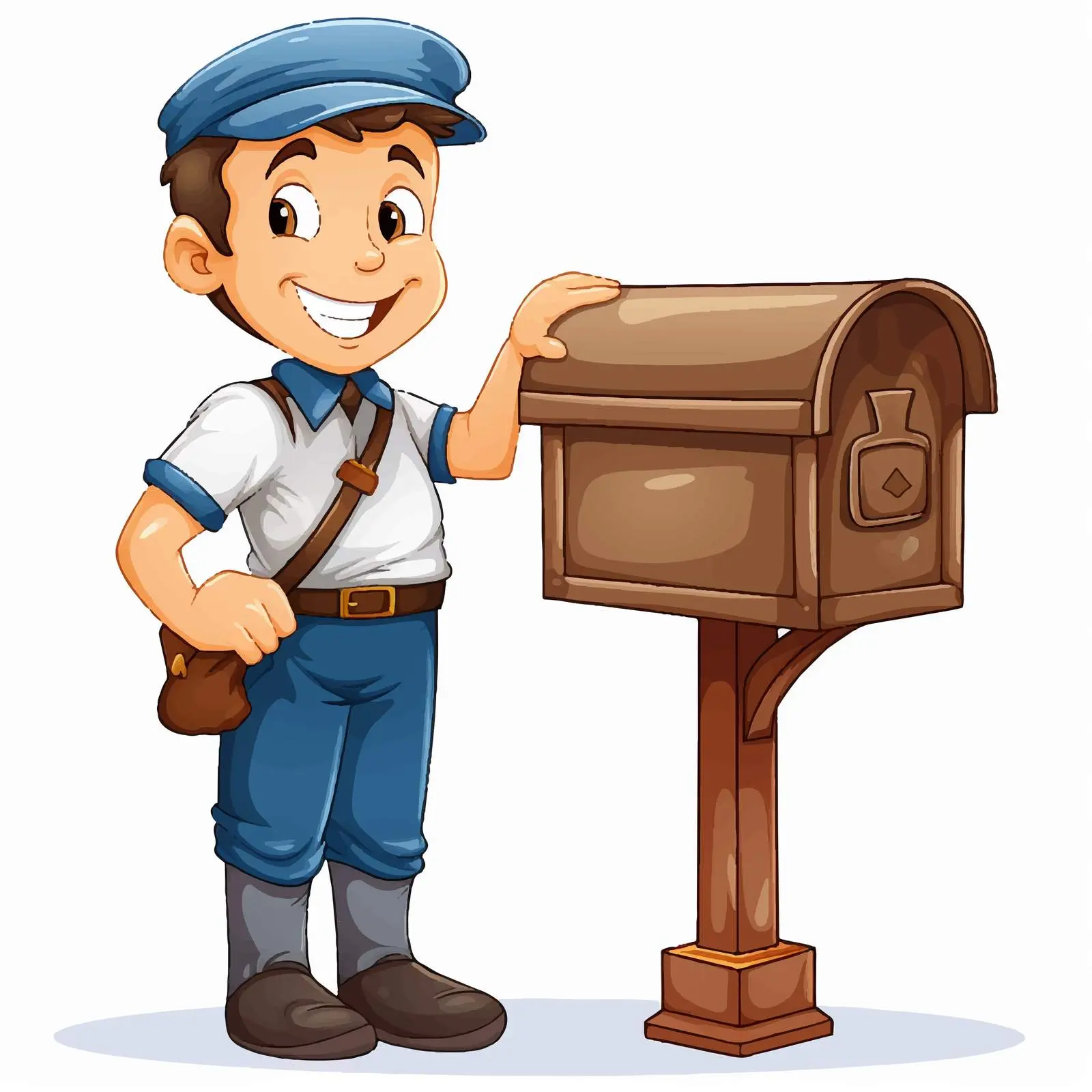 Mailboy Beside Mailbox Vector Illustration — free download from Dotvec