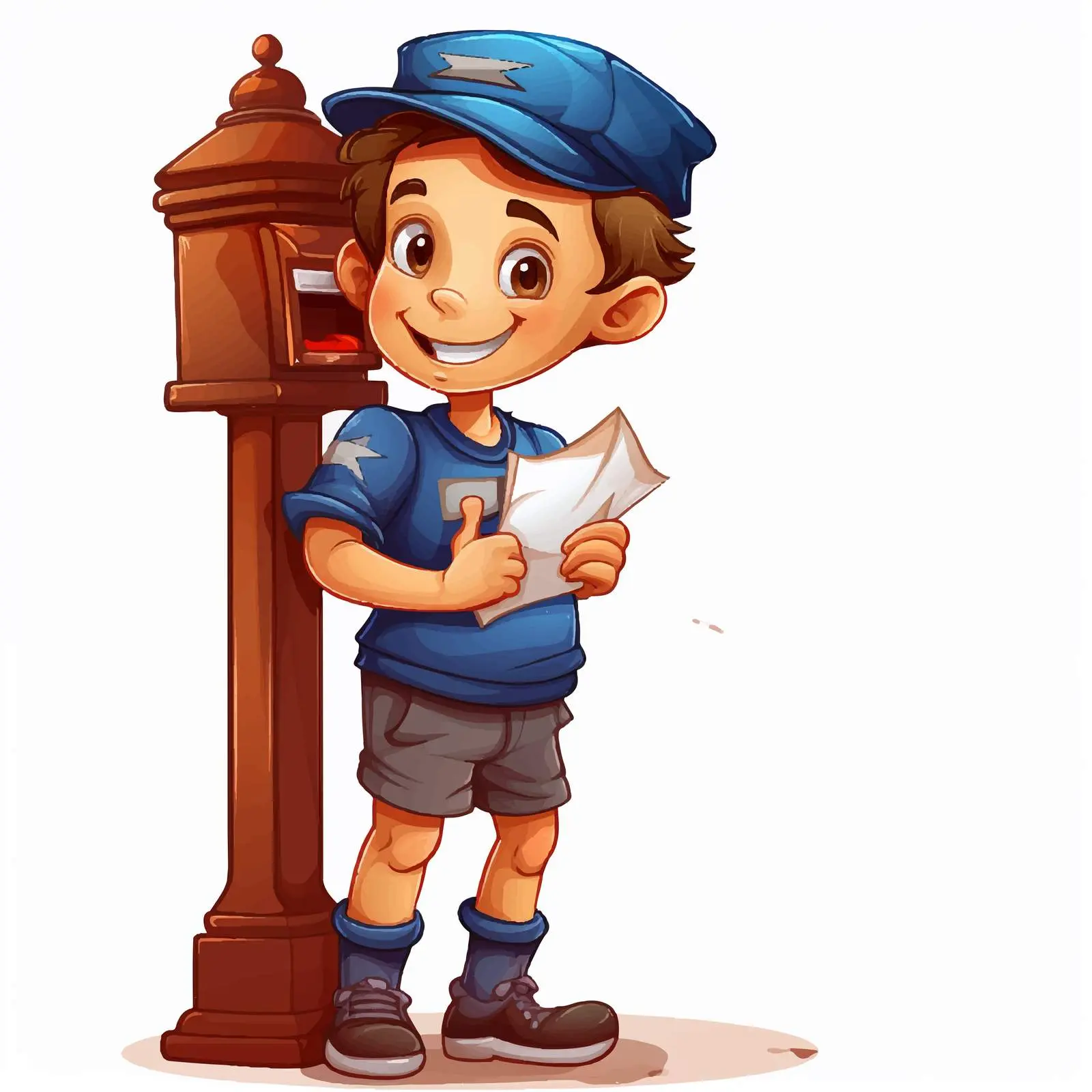 Mailboy Next to Mailbox Vector Illustration — free download from Dotvec