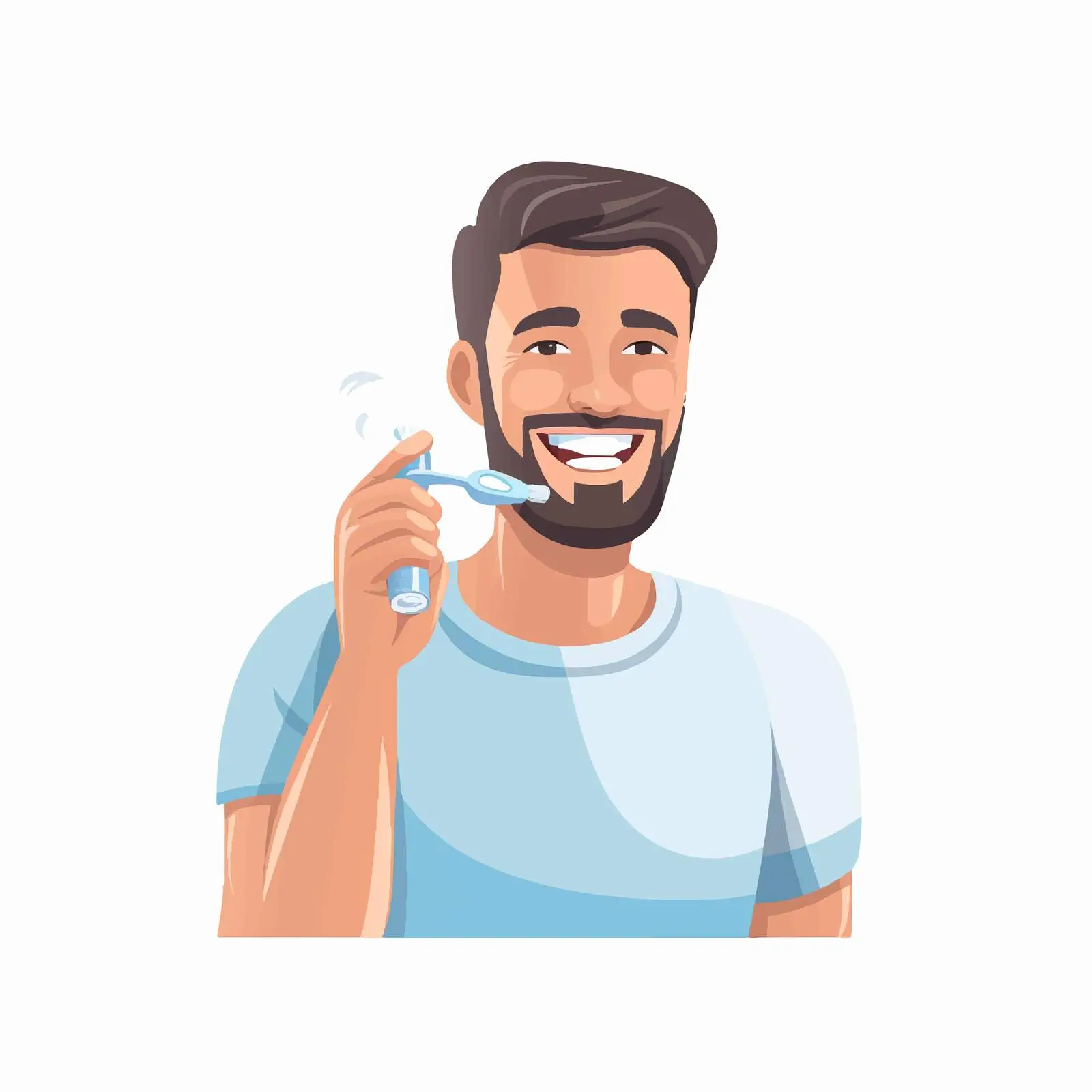 Man Brushing Teeth Vector Illustration — free download from Dotvec