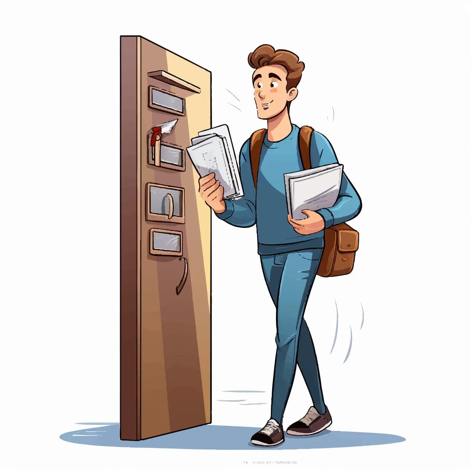 Man Walking with Binder Near Mailbox — free download from Dotvec