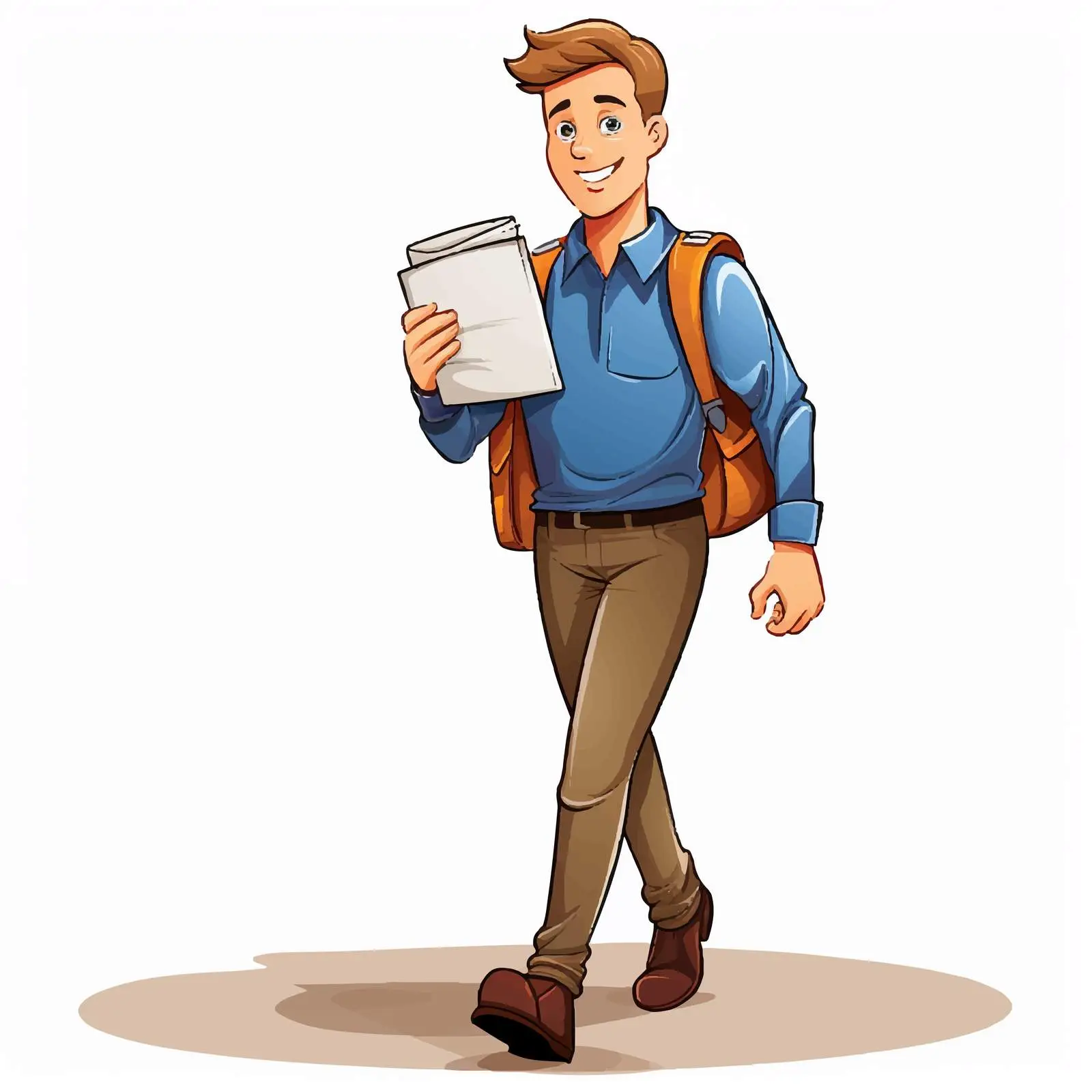 Man Walking by Mailbox with Binder Illustration — free download from Dotvec